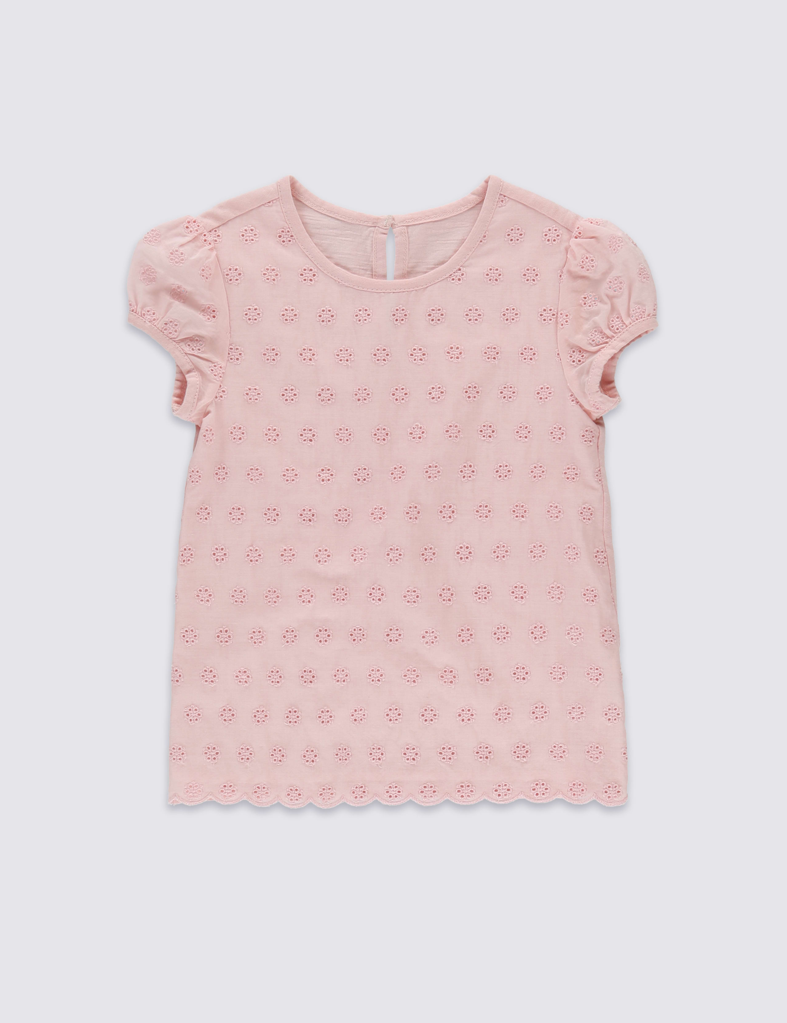 Pure Cotton Broderie Top (1-7 Years) 2 of 3