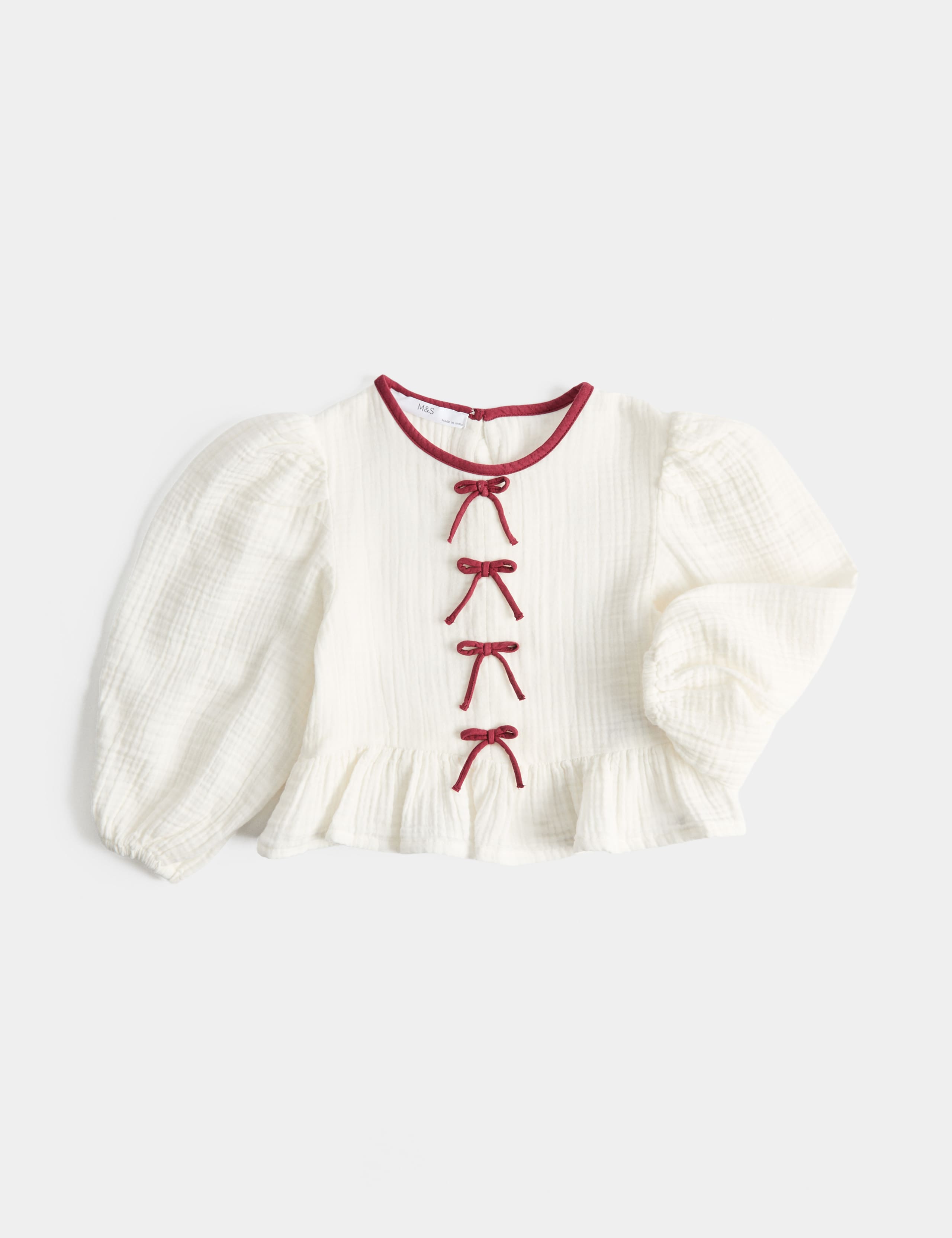 Pure Cotton Bow Top (2-8 Yrs) 1 of 2