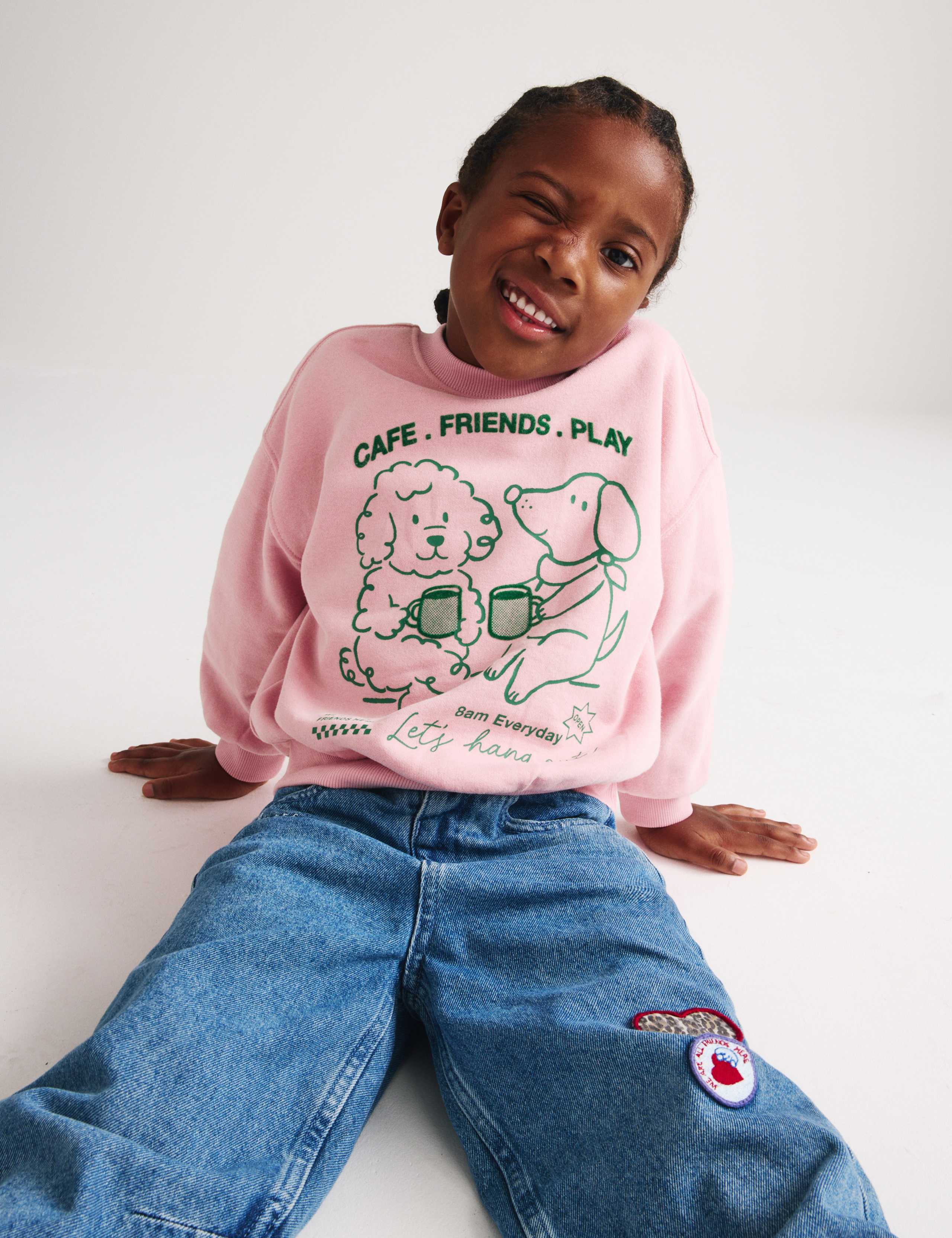 Cotton Rich Cafe Friends Sweatshirt (2-8 Yrs) 1 of 6