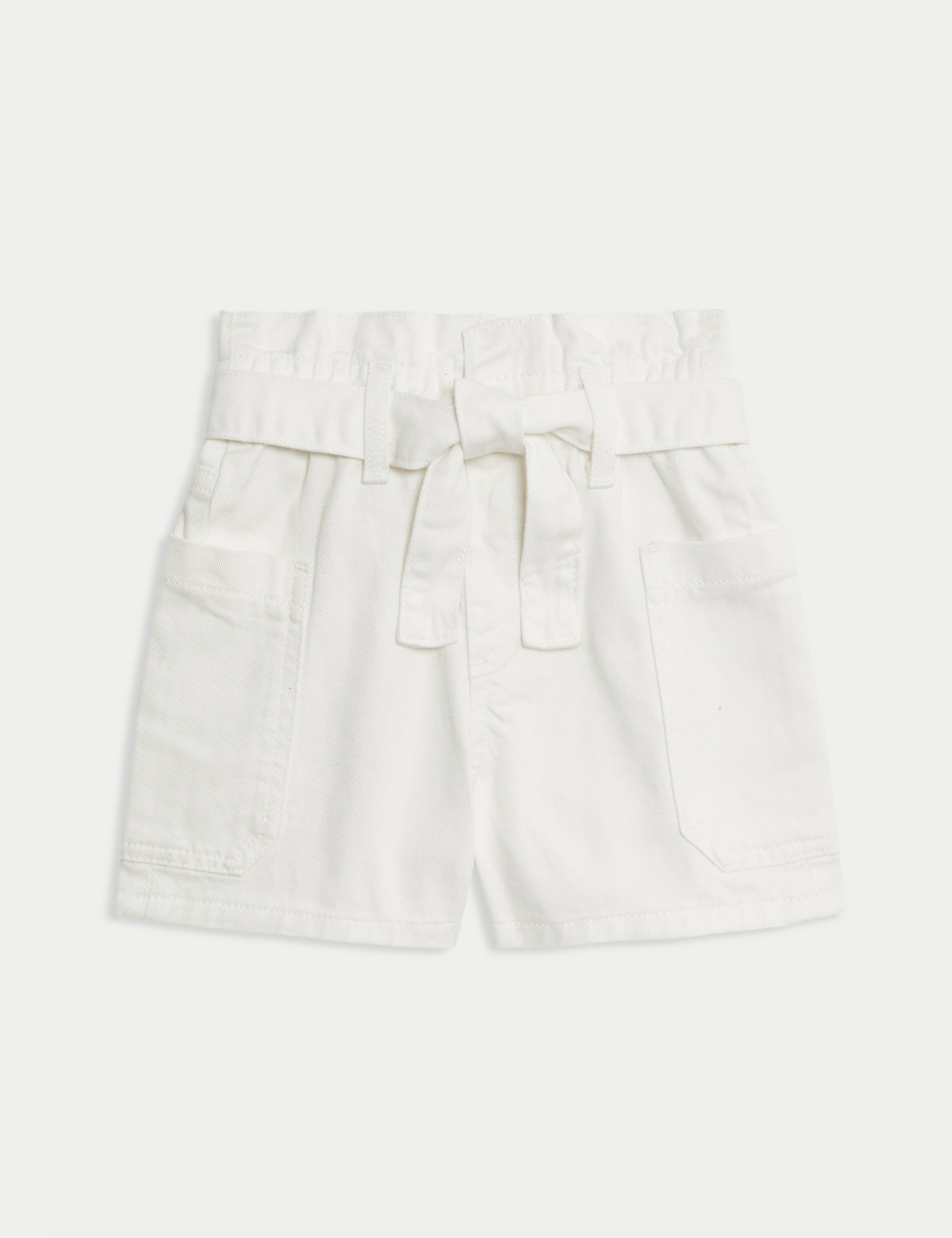 Pure Cotton Denim Paper Bag Shorts (2-8 Yrs) 1 of 1