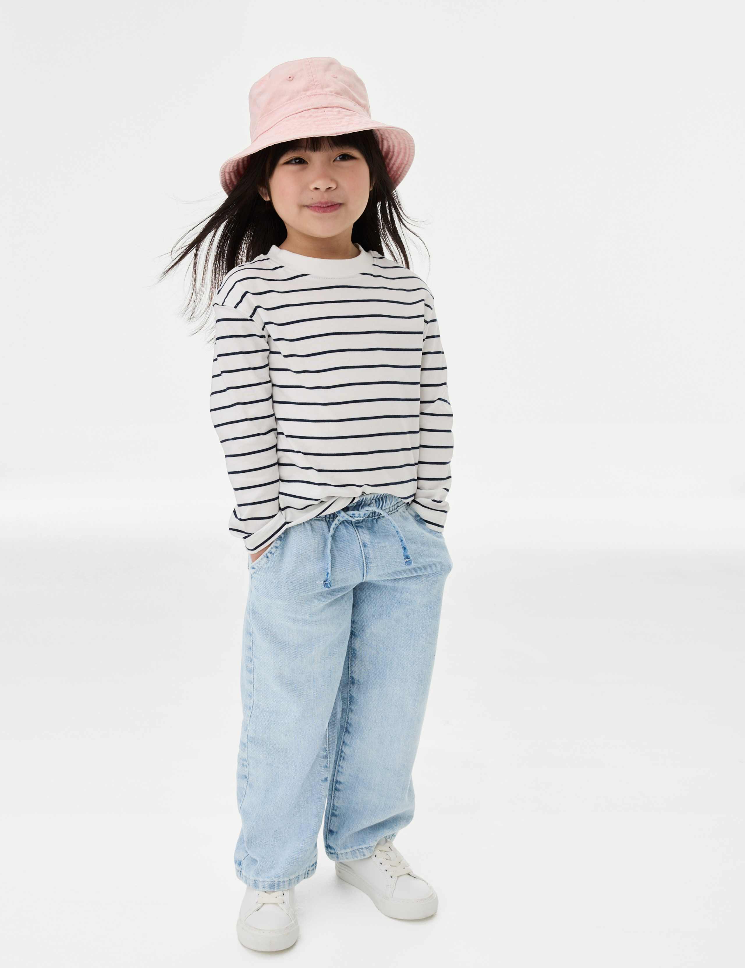 Denim Wide Leg Elasticated Waist Jeans (2-8 Yrs) 1 of 5