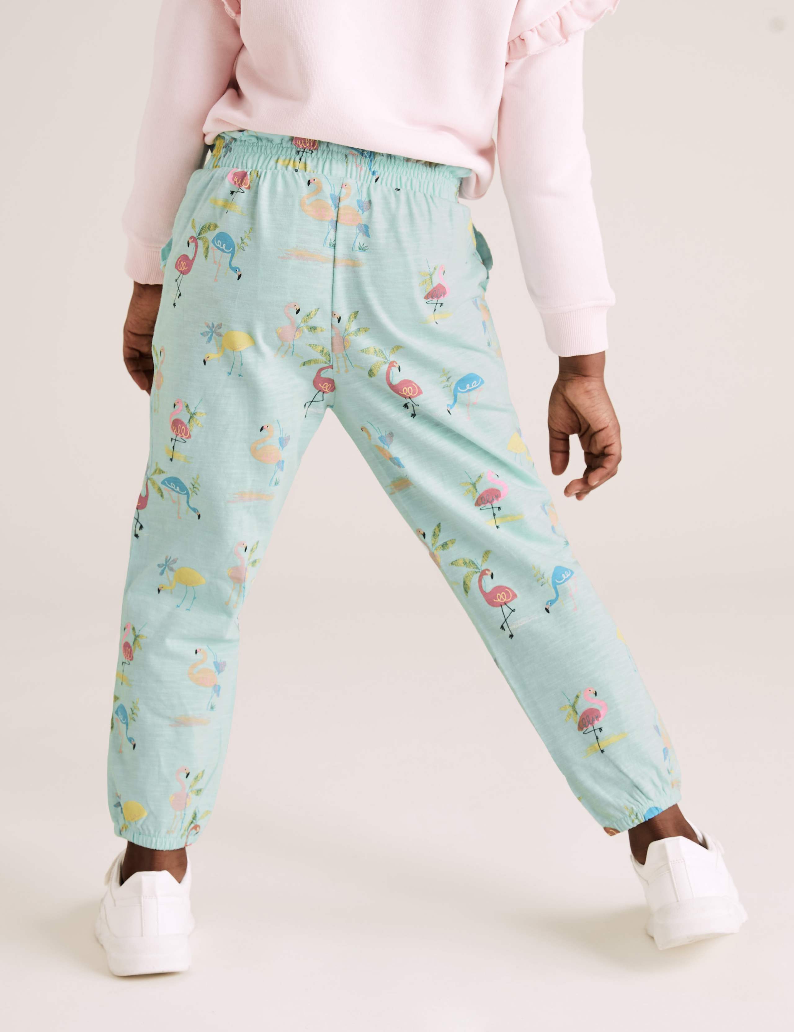 Pure Cotton Flamingo Print Trousers (2-7 Yrs) 5 of 5