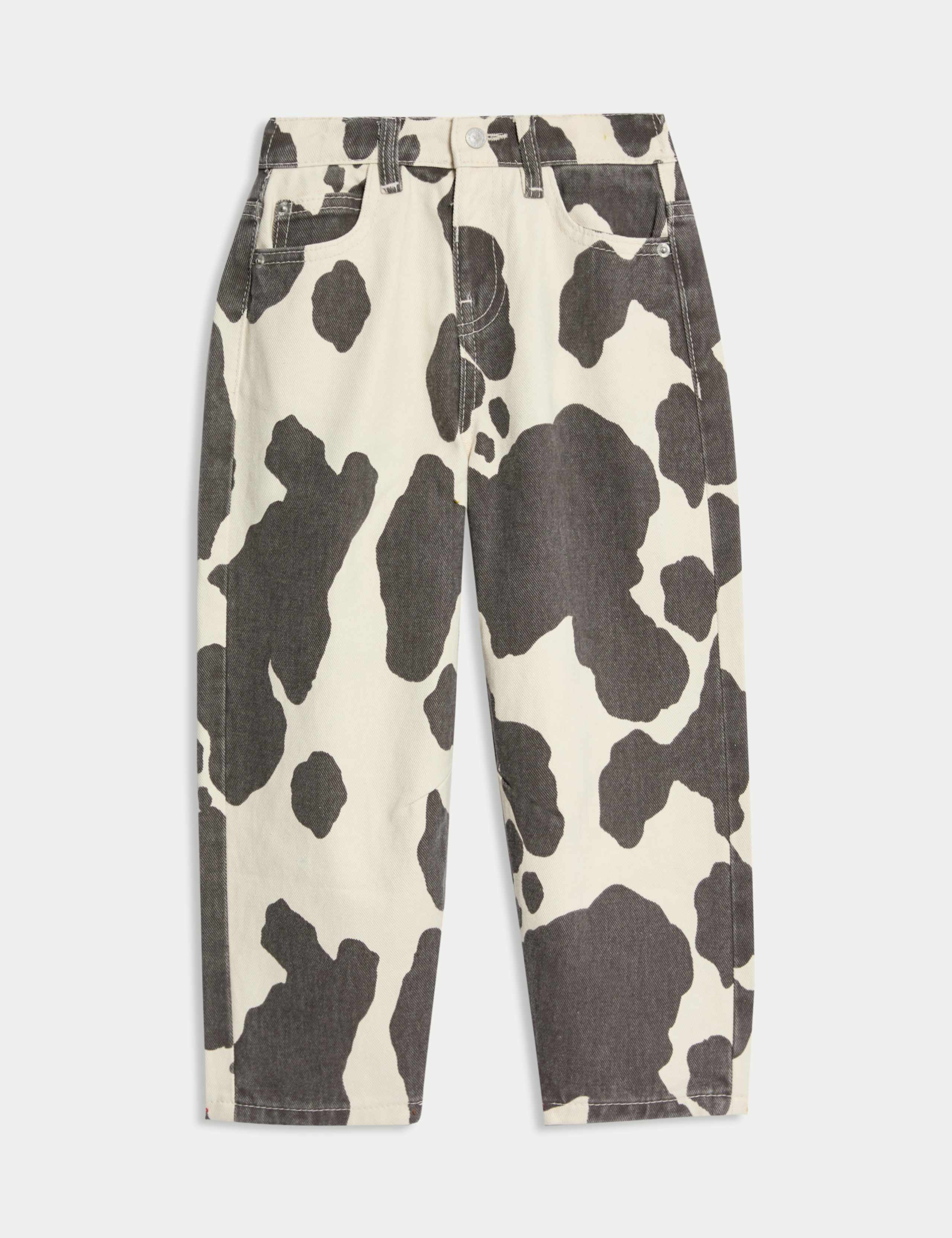 Cow Print Barrel Leg Jeans (2-10 Yrs) 2 of 5