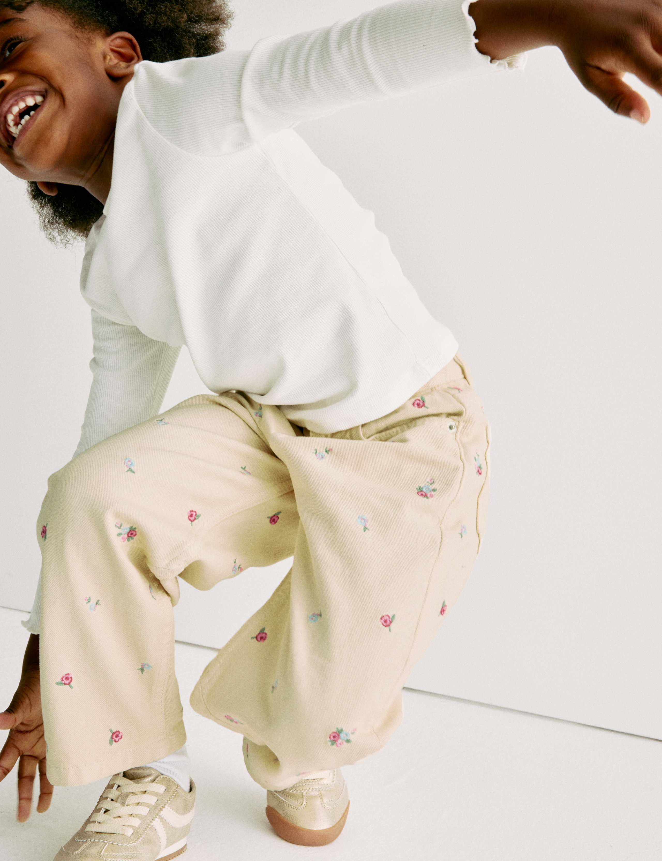 Denim Embroidered Barrel Jeans (2-8 yrs) 1 of 6