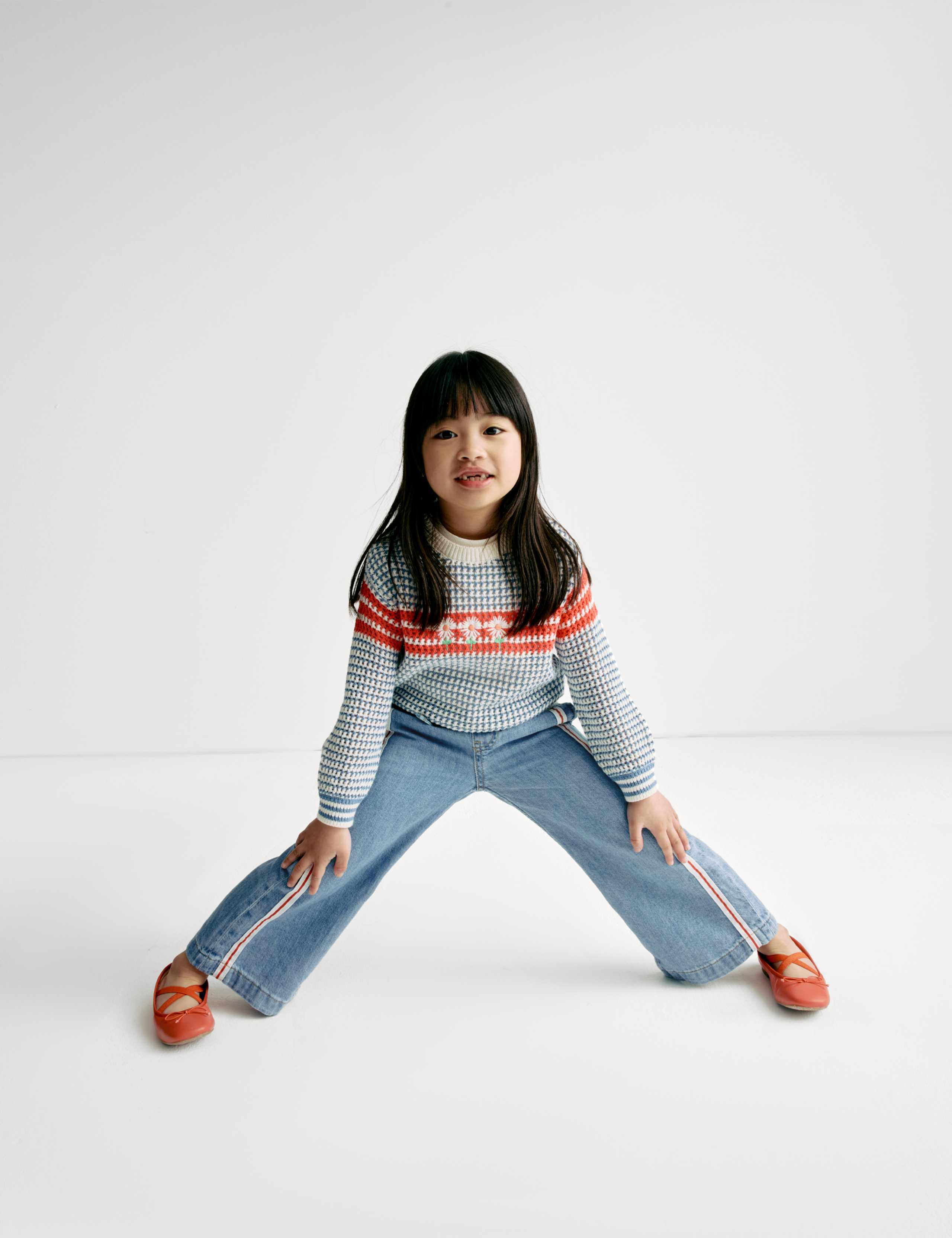 Pure Cotton Denim Side Stripe Jeans (2-16 Yrs) 1 of 5
