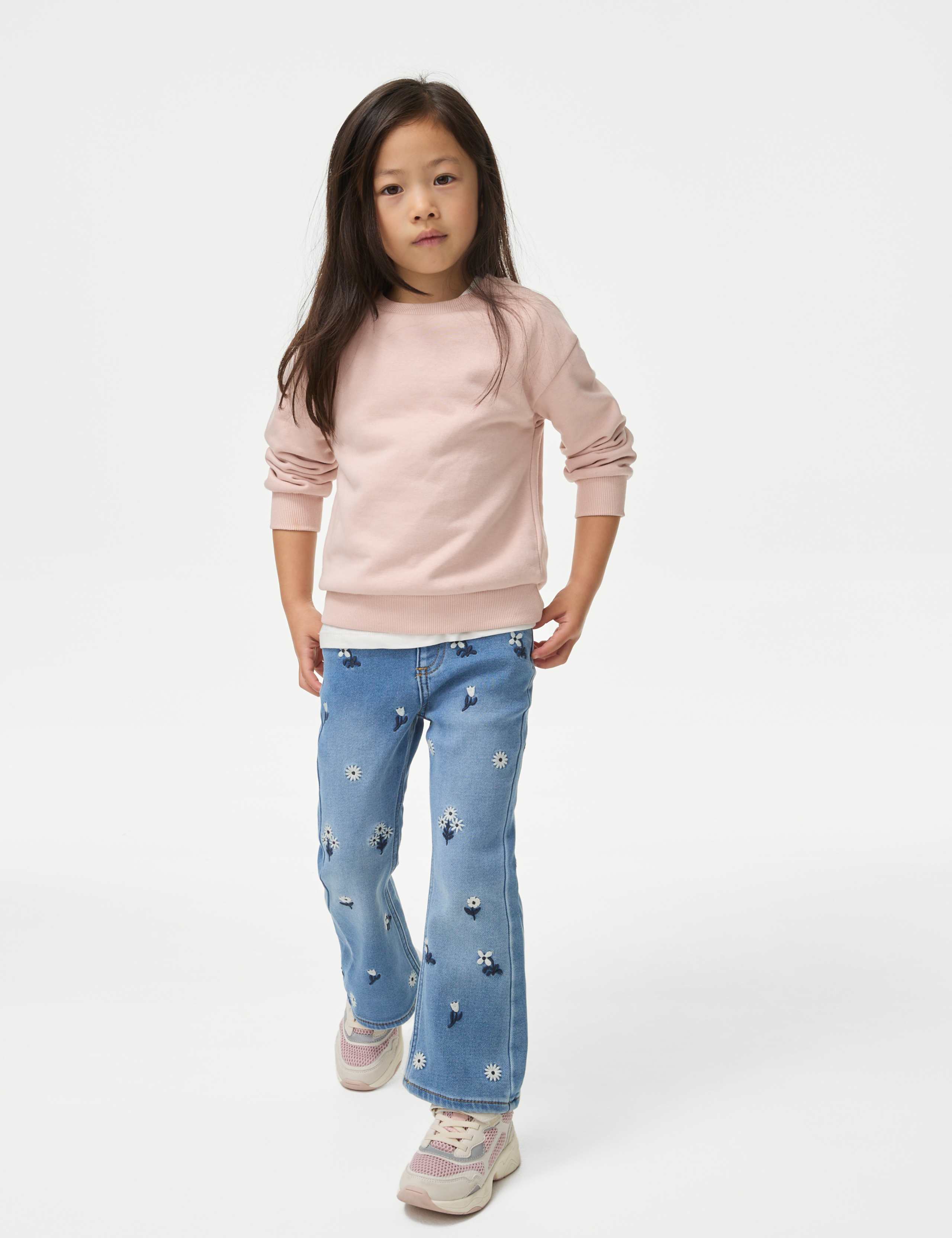 Denim Embroidered Flared Jeans (2-8 Yrs) 3 of 5