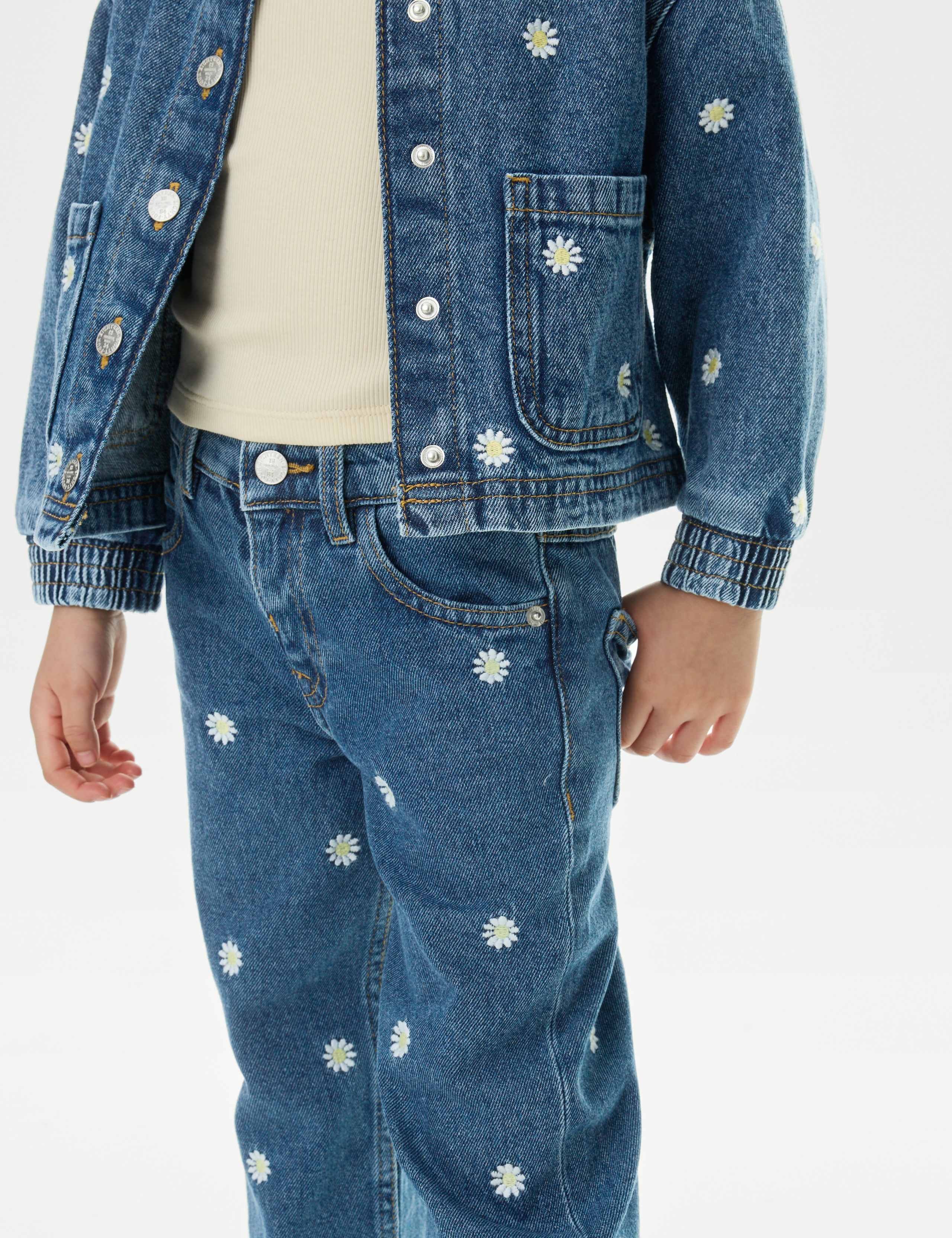 Daisy Embroidery Denim Jeans (2-8 Yrs) 4 of 6
