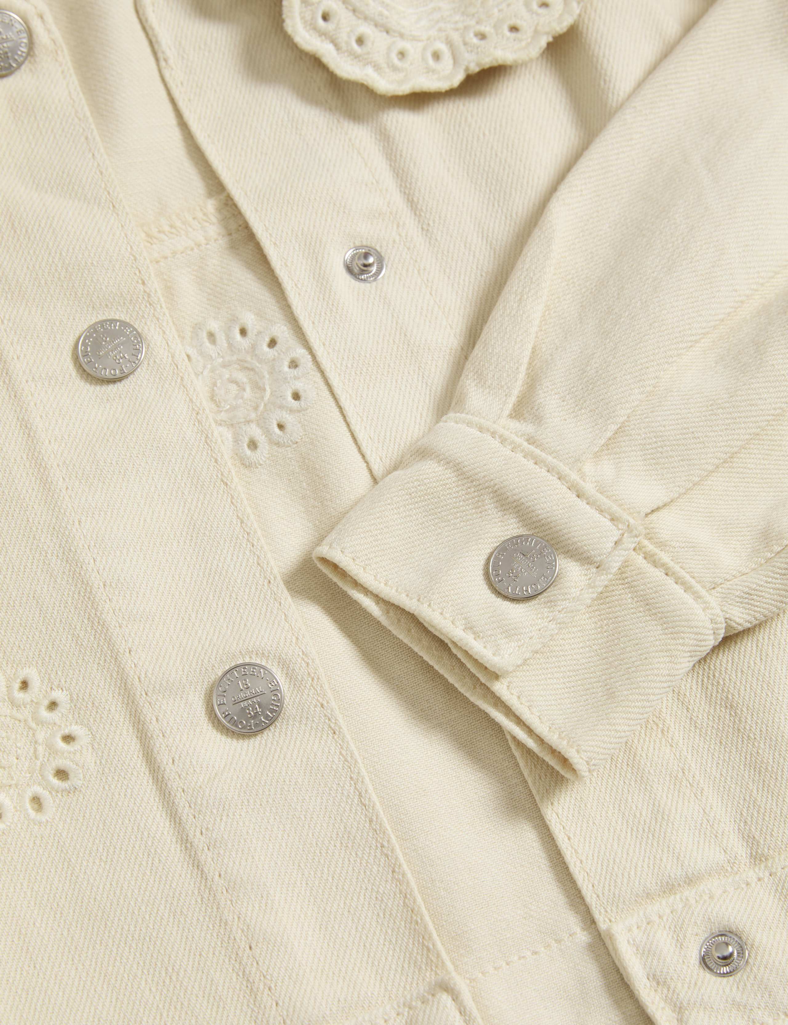 Denim Embroidered Shacket (2-8 Yrs) 4 of 4