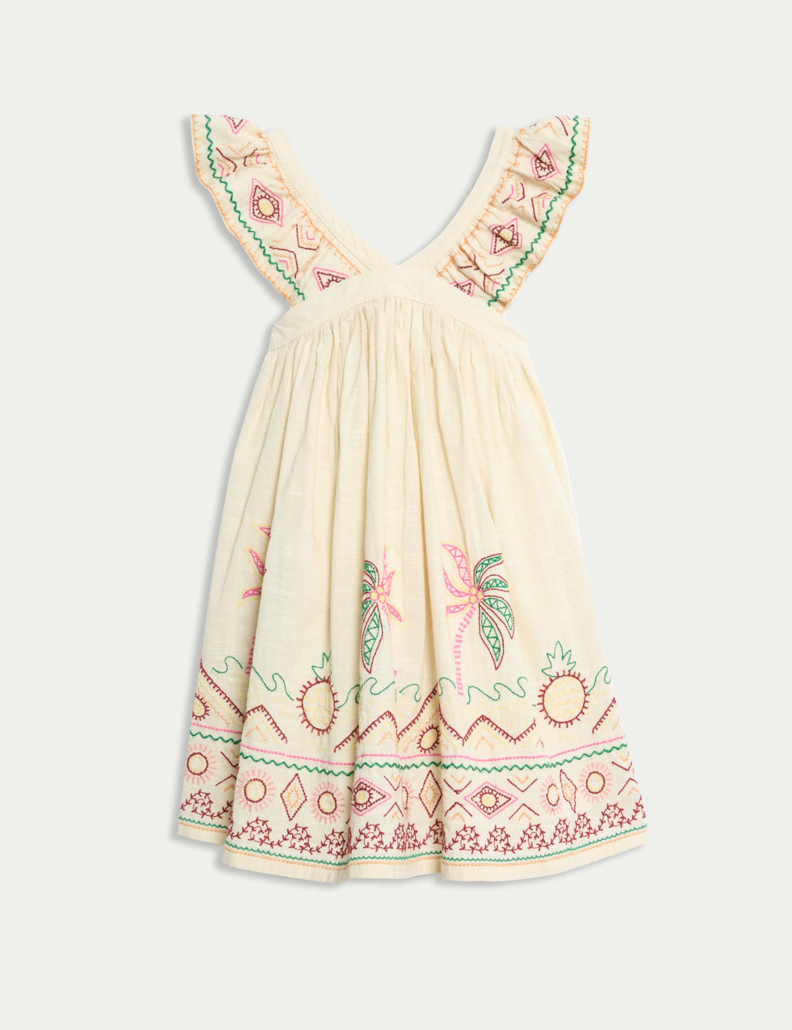 Pure Cotton Embroidered Dress (2-16 Yrs) 2 of 2