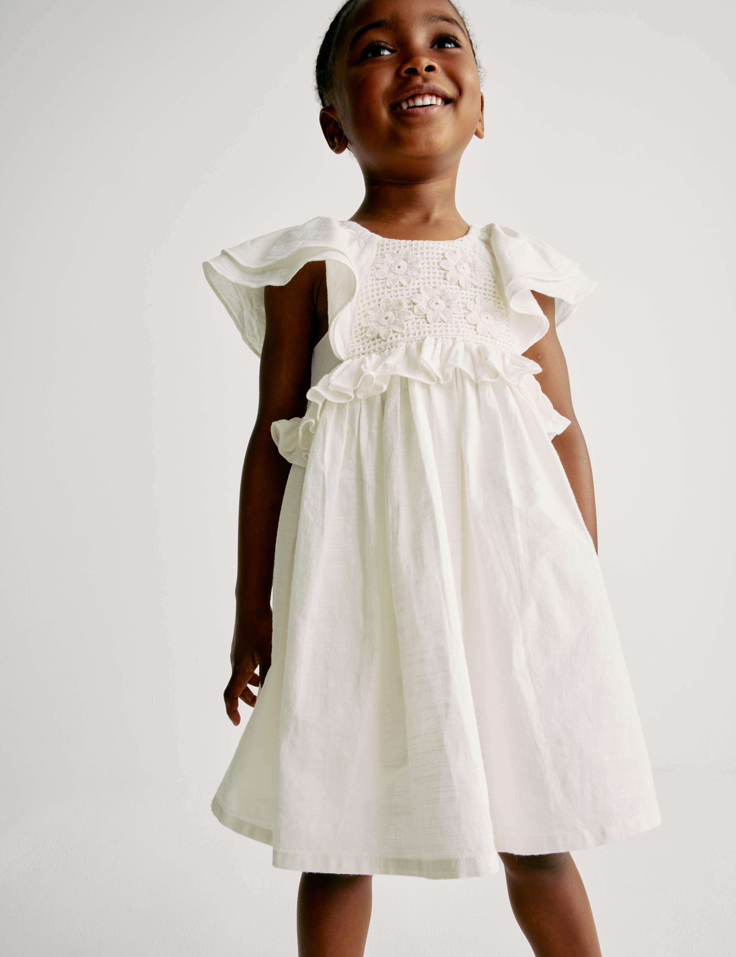 Pure Cotton Crochet Panel Dress (2-16 Yrs) 4 of 6