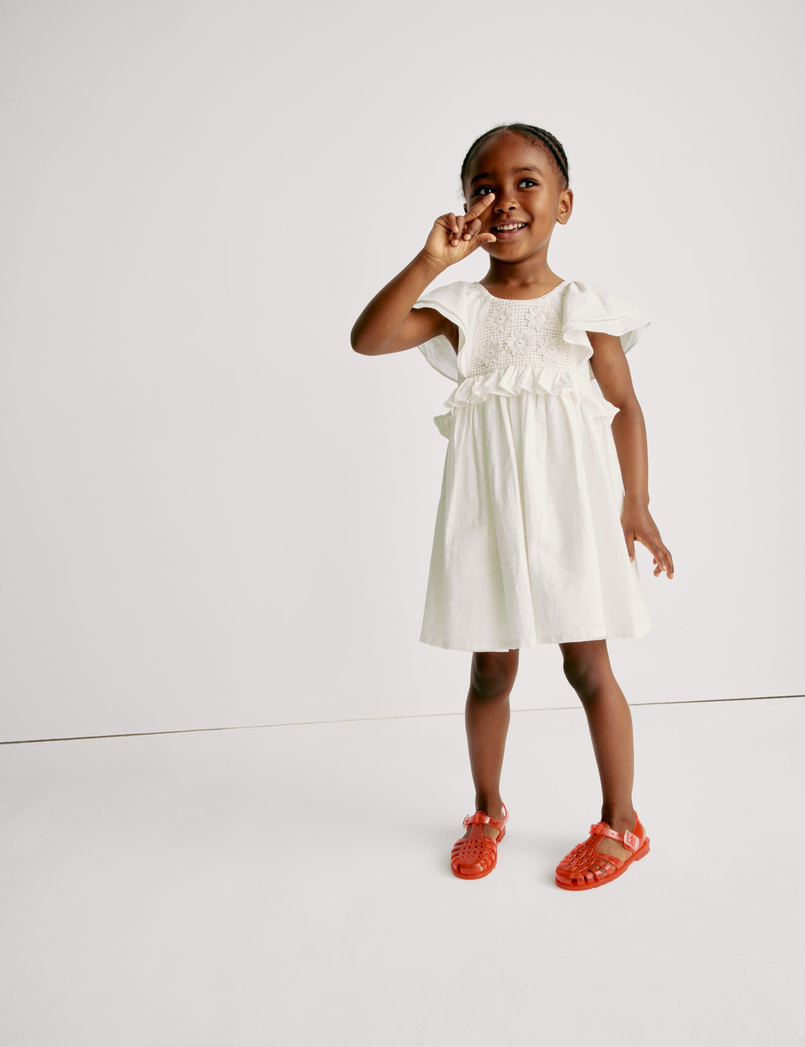 Pure Cotton Crochet Panel Dress (2-16 Yrs) 5 of 6
