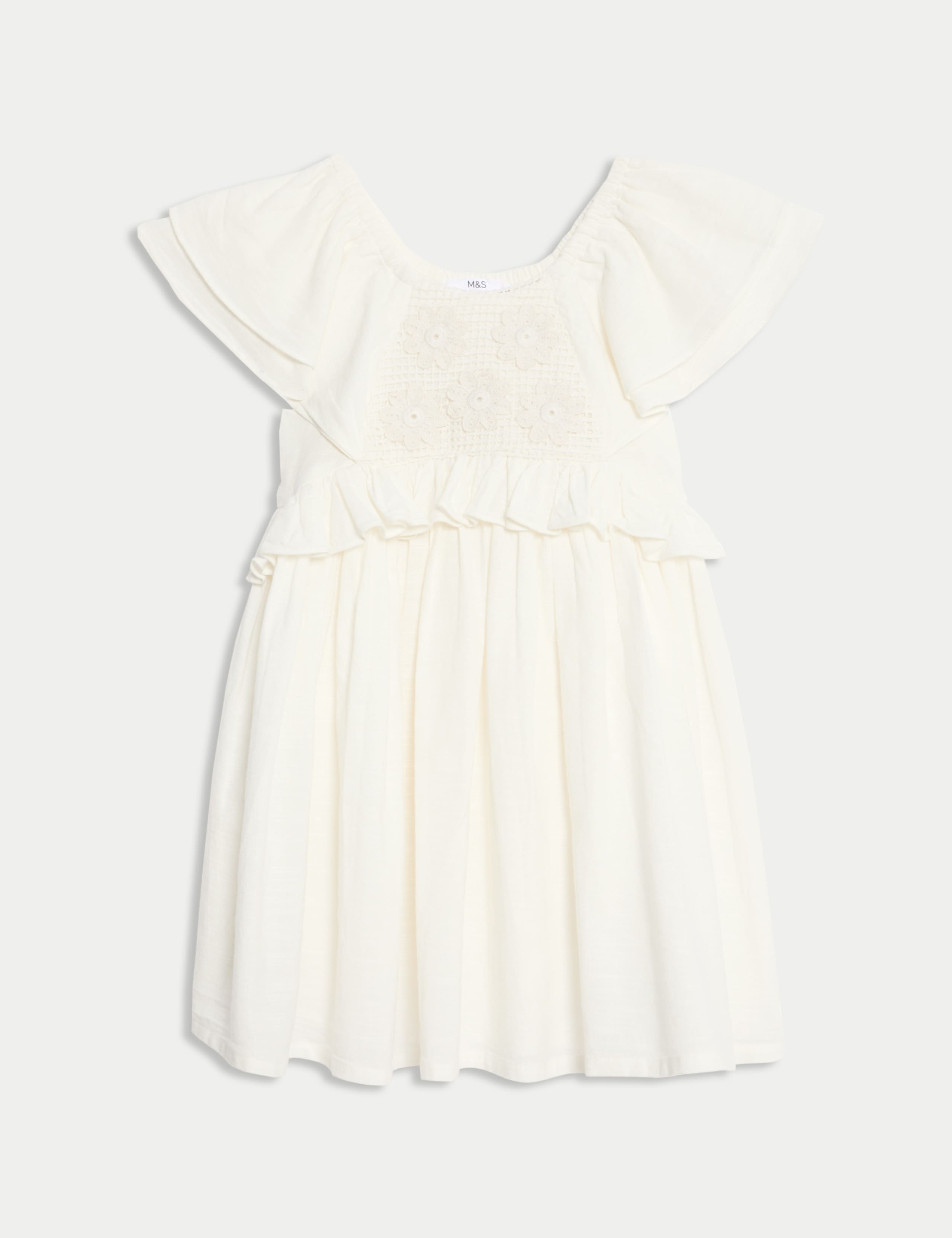 Pure Cotton Crochet Panel Dress (2-16 Yrs) 2 of 6