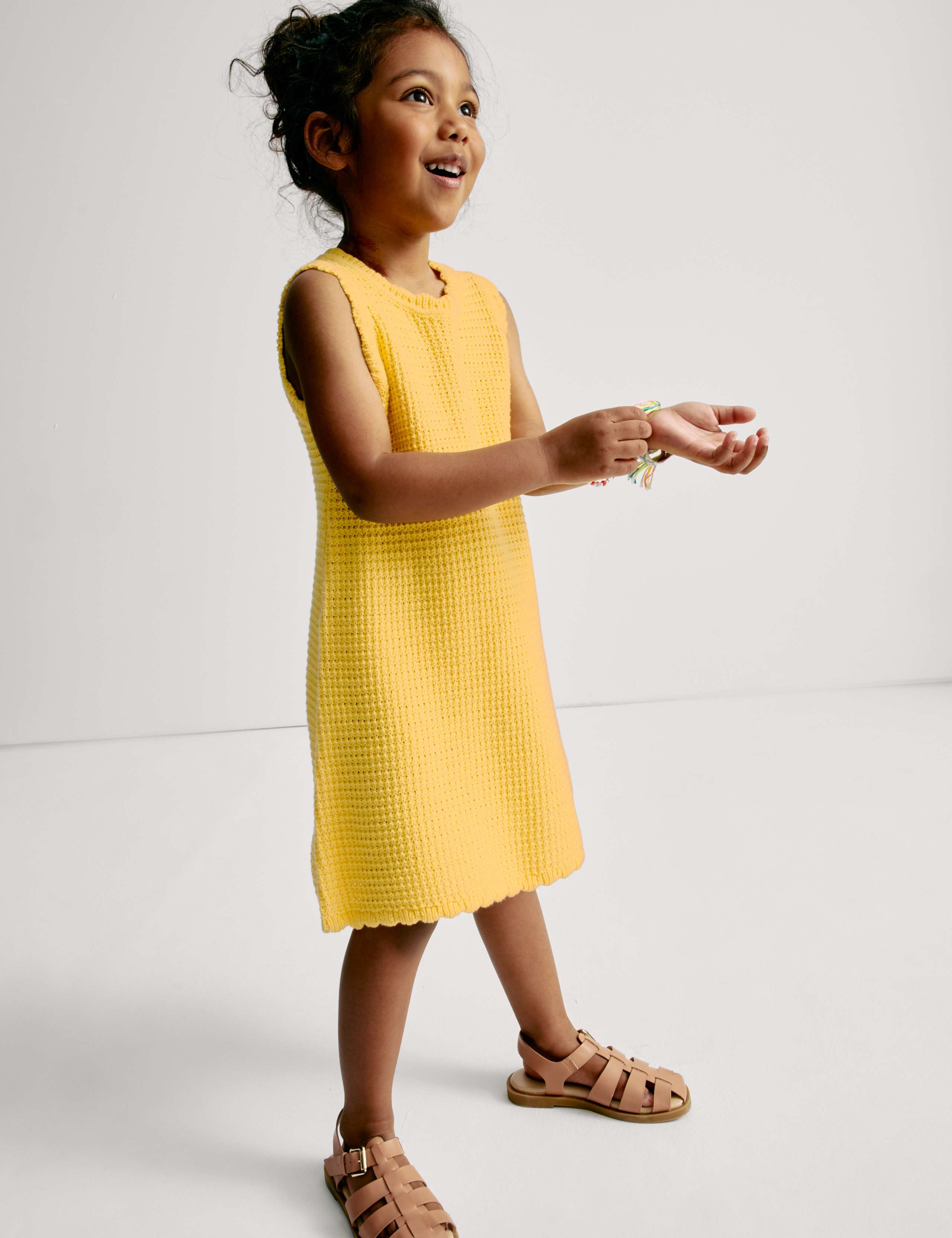 Pure Cotton Crochet Style Dress (2-16 Yrs) 1 of 6