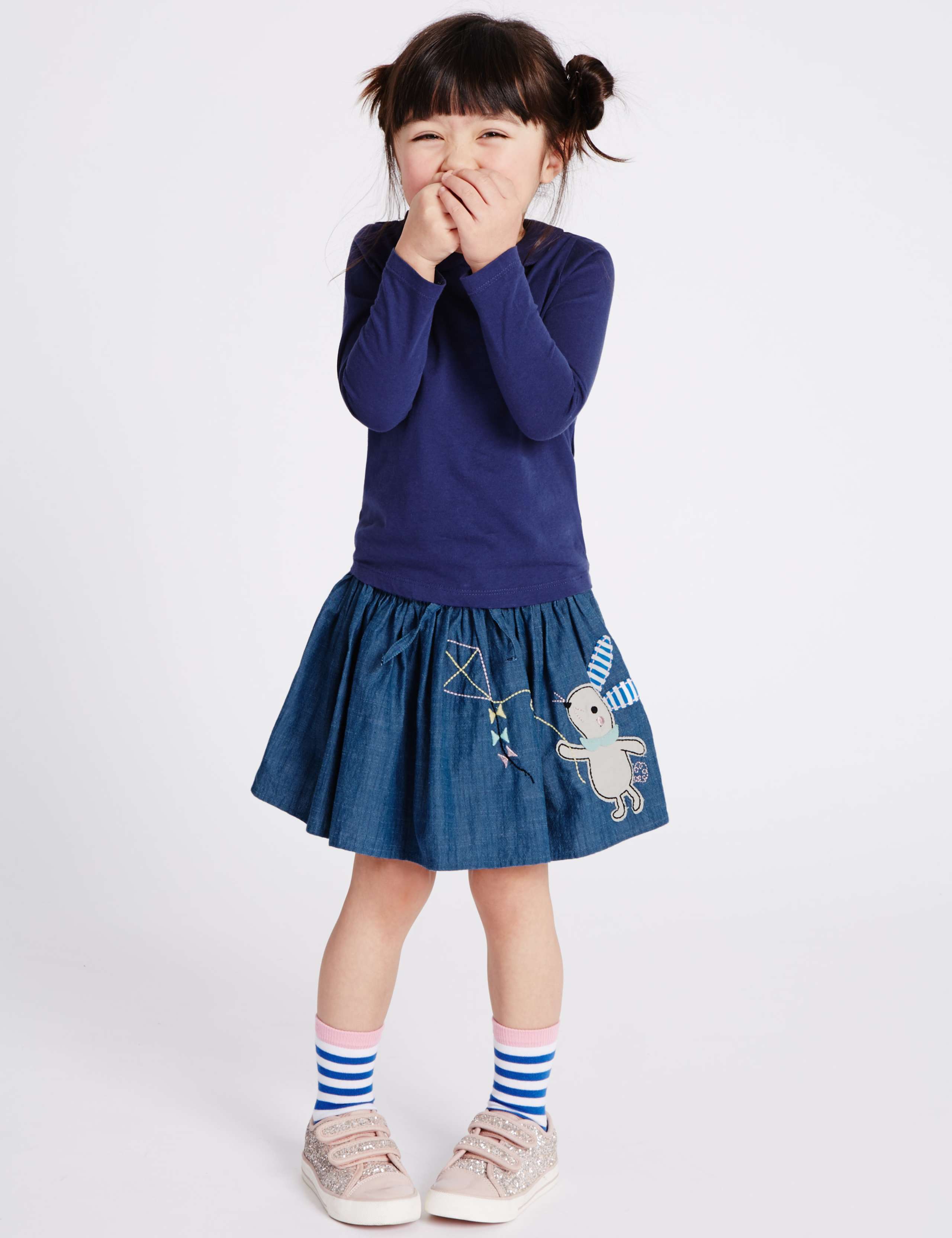 Pure Cotton Denim Skirt (3 Months - 5 Years) 1 of 6