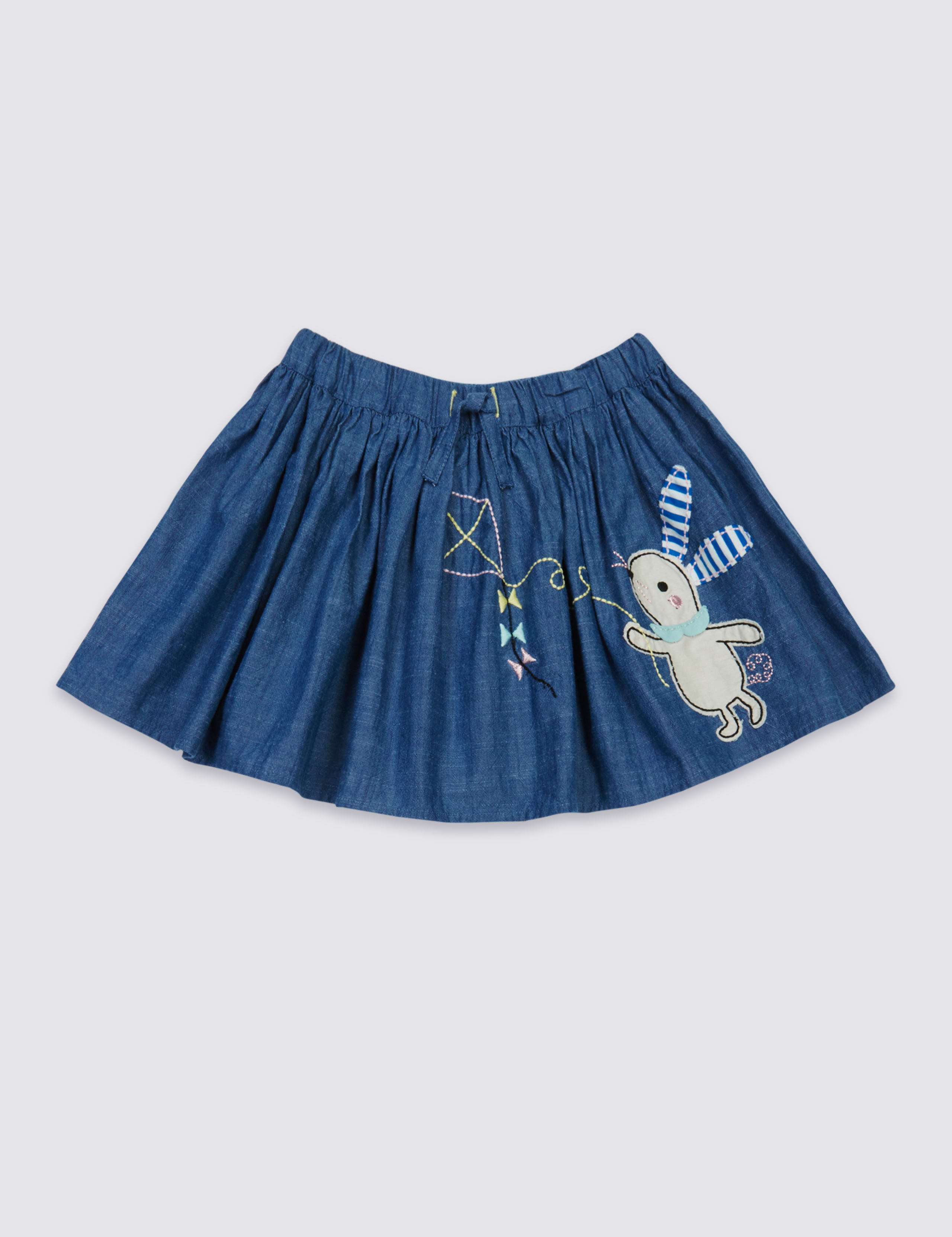 Pure Cotton Denim Skirt (3 Months - 5 Years) 2 of 6