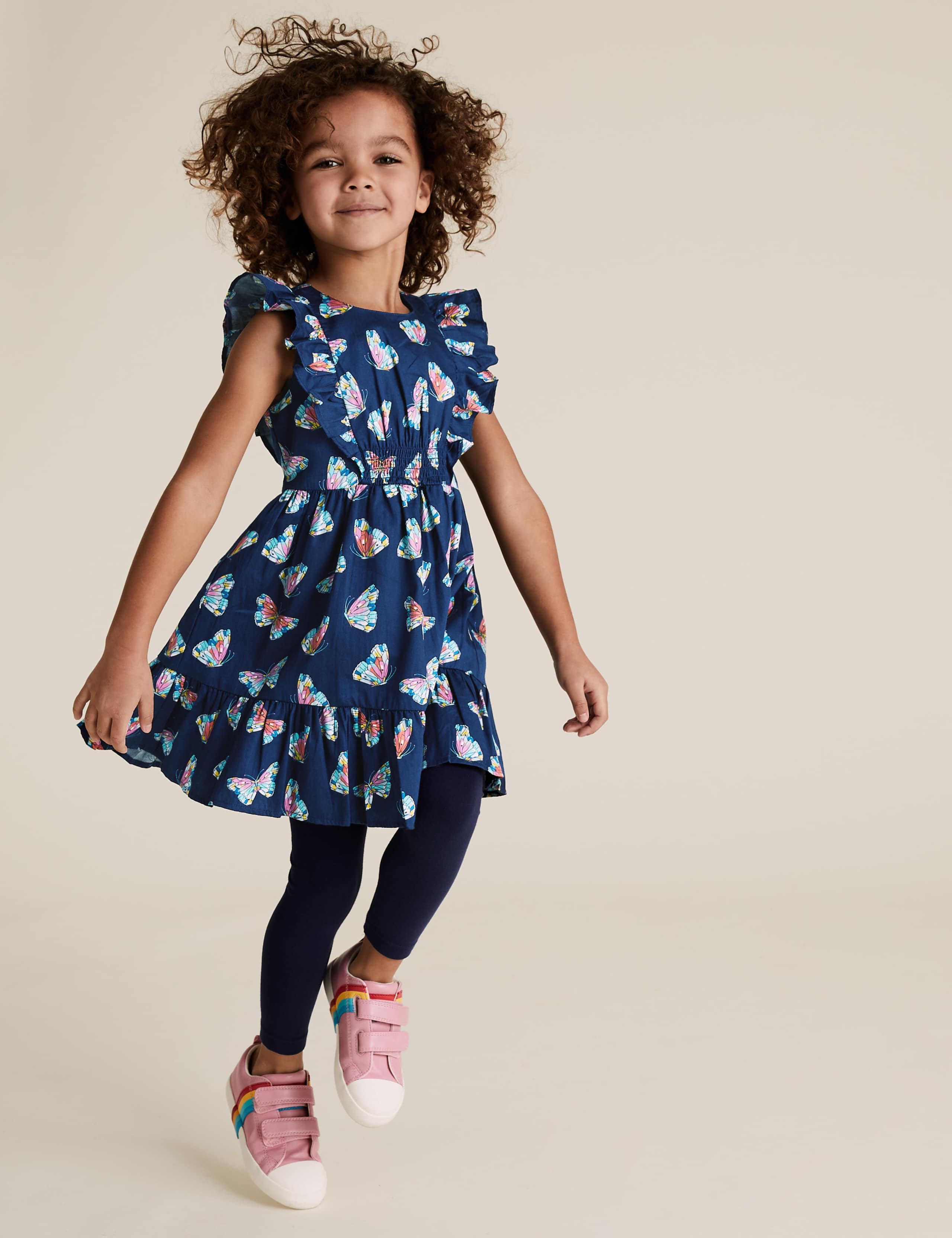 Pure Cotton Butterfly Print Dress 1 of 4