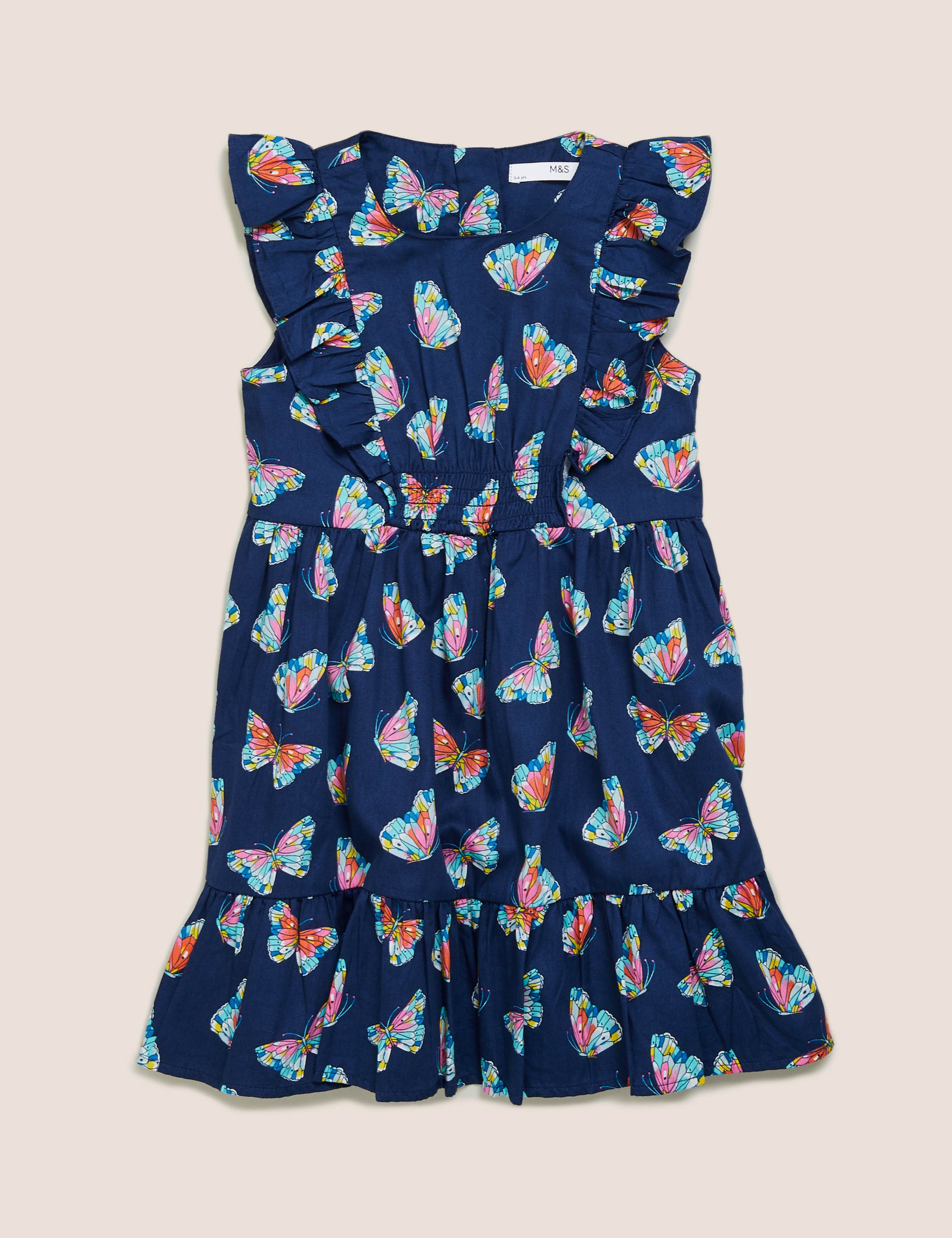 Pure Cotton Butterfly Print Dress 2 of 4