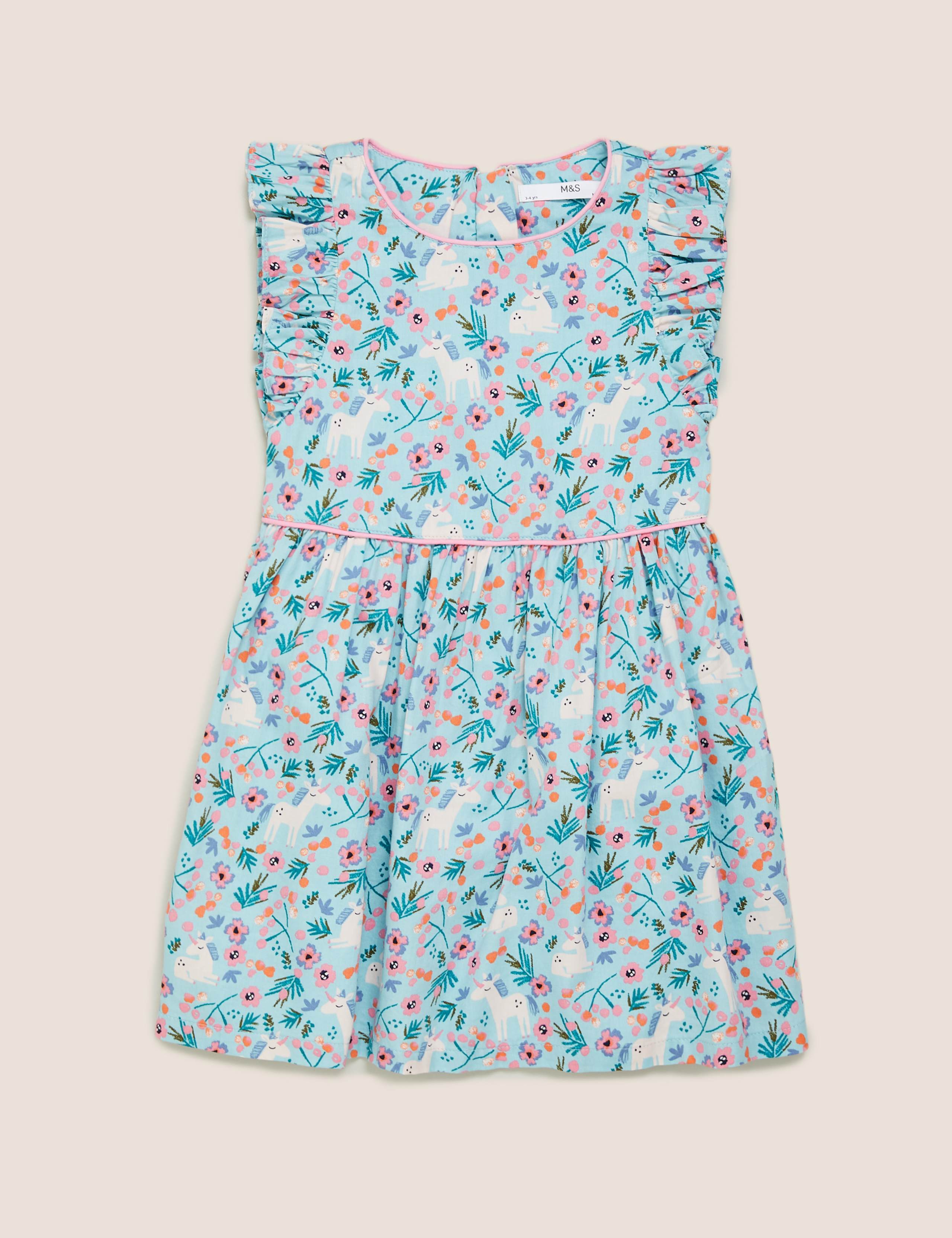 Pure Cotton Unicorn Print Dress 2 of 4