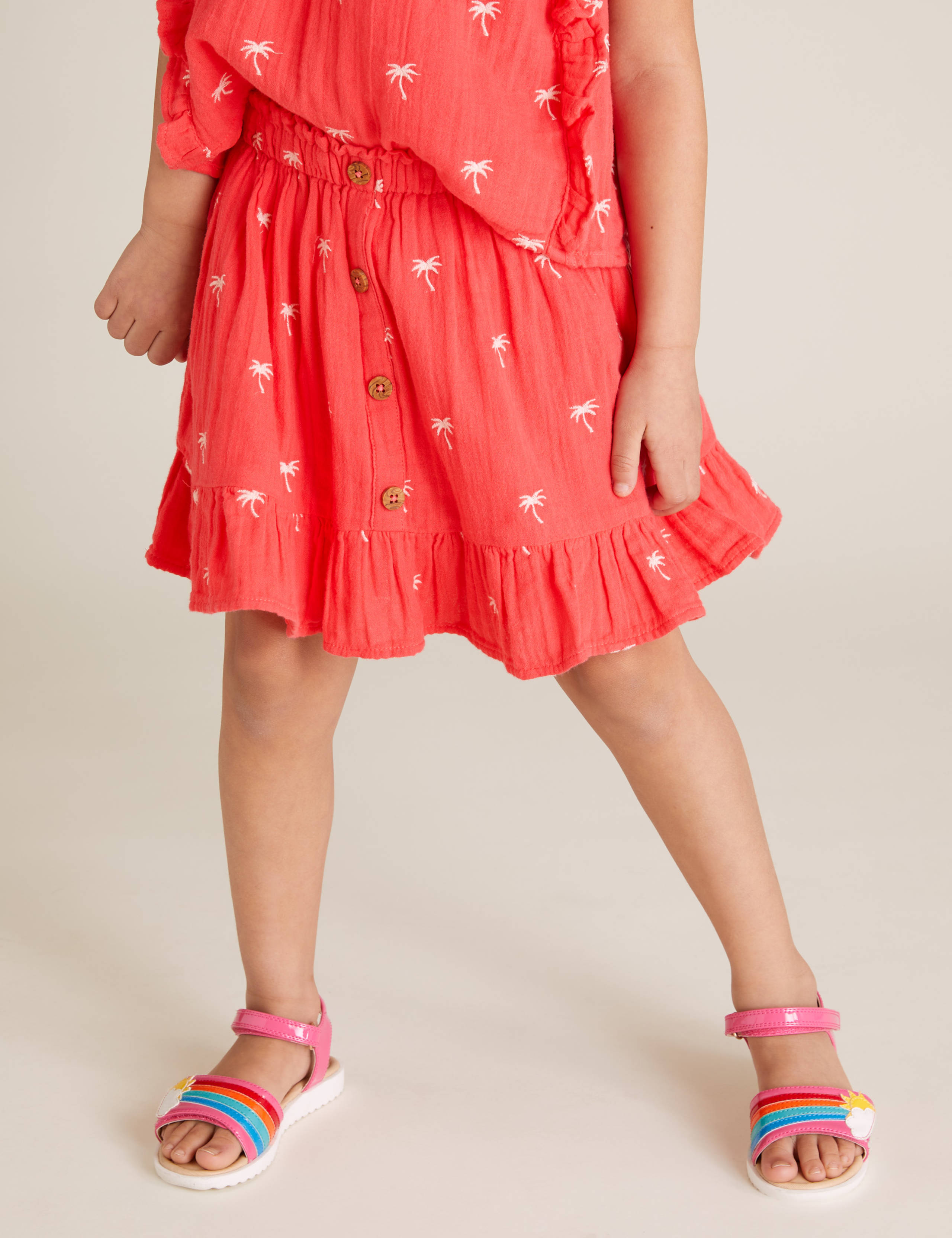 Pure Cotton Palm Print Woven Skirt (2-7 Yrs) 4 of 5