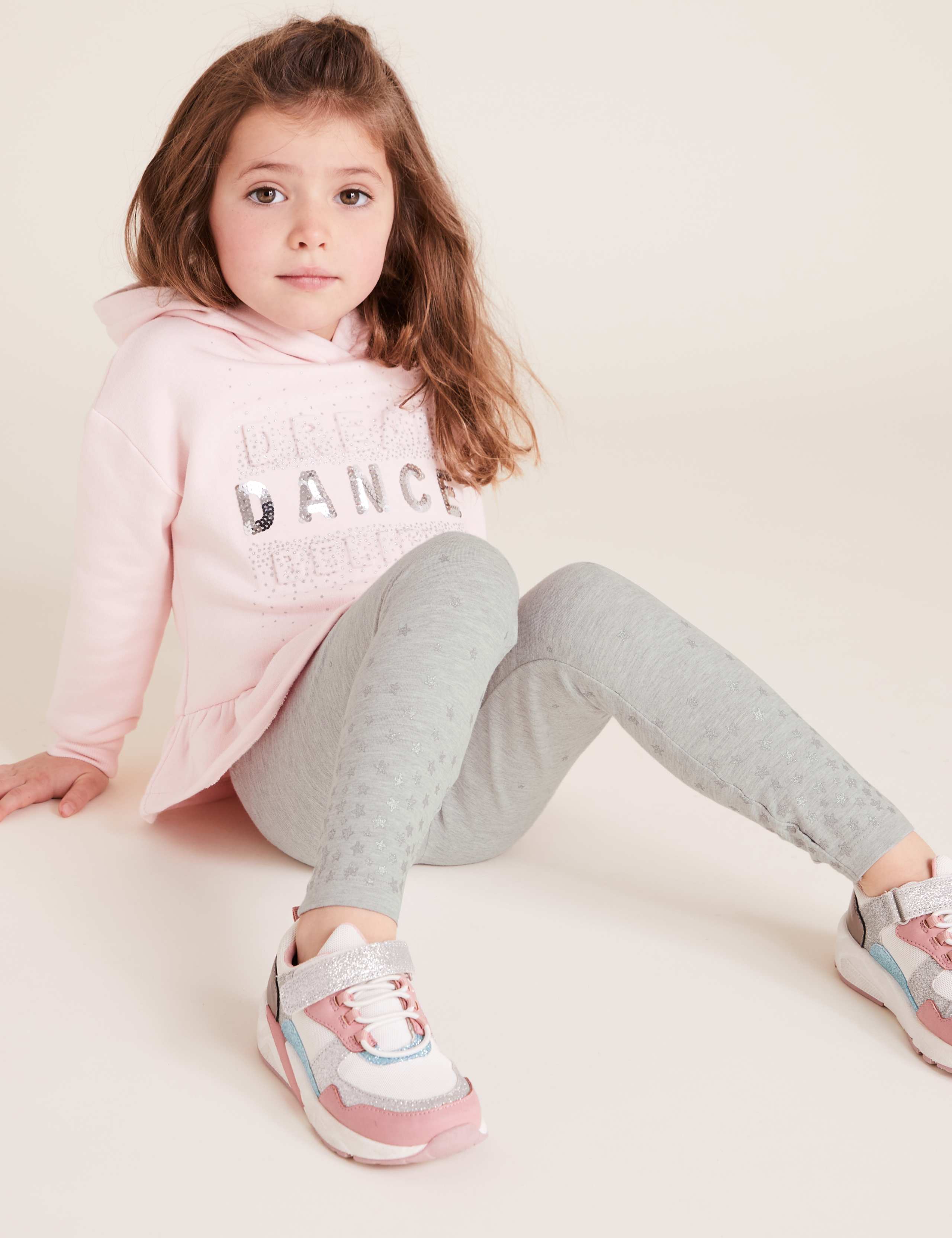 Cotton Glitter Star Print Leggings (2-7 Yrs) 1 of 5