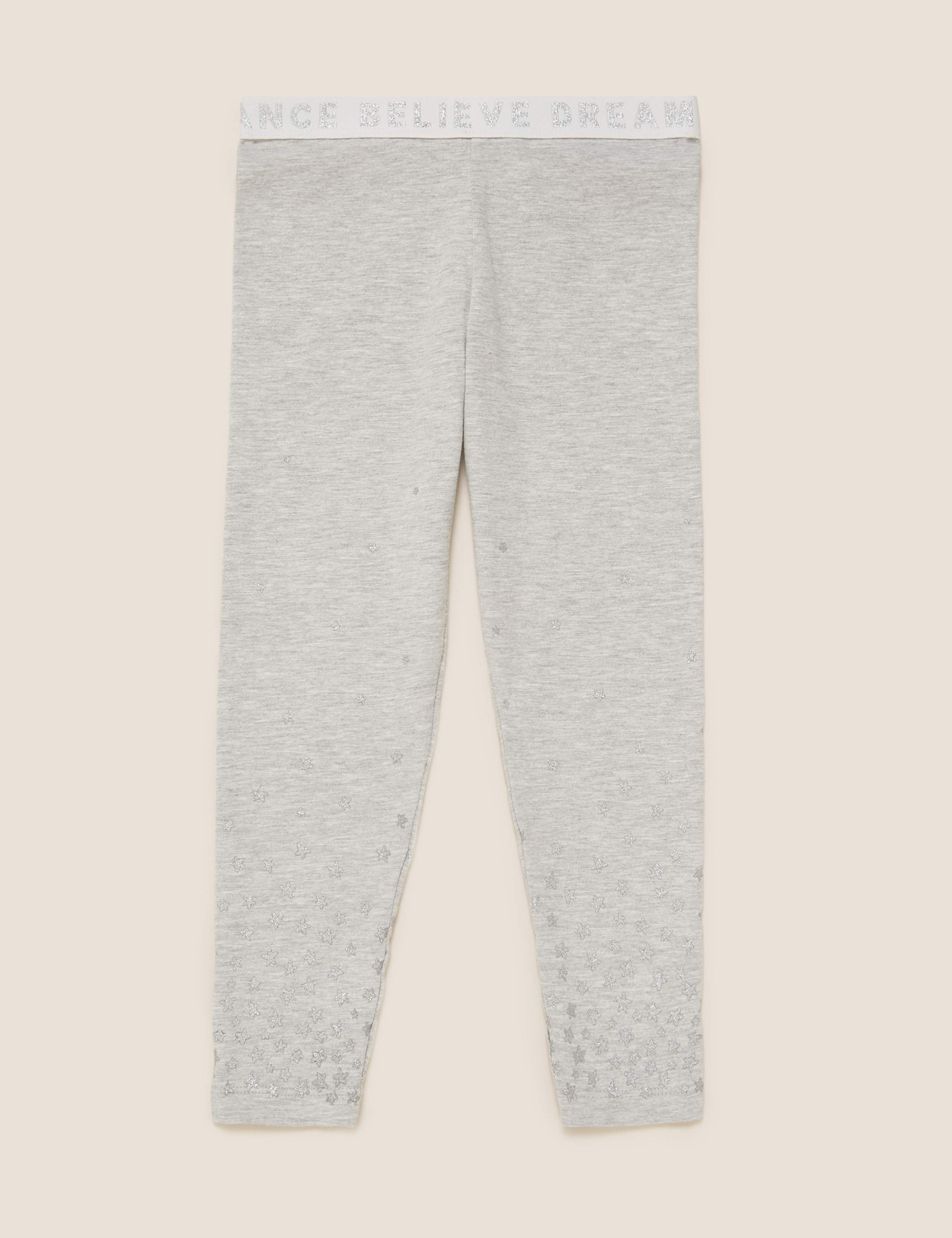 Cotton Glitter Star Print Leggings (2-7 Yrs) 2 of 5
