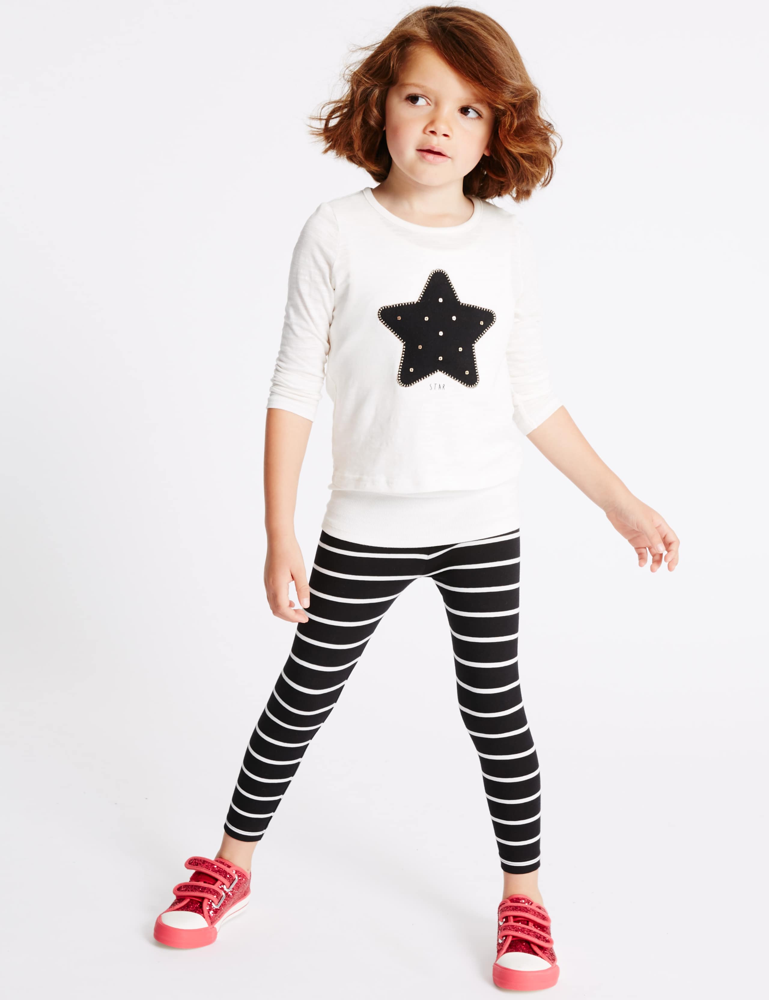 3 Pack Cotton Rich Leggings with Stretch (3 Months - 5 Years) 3 of 9