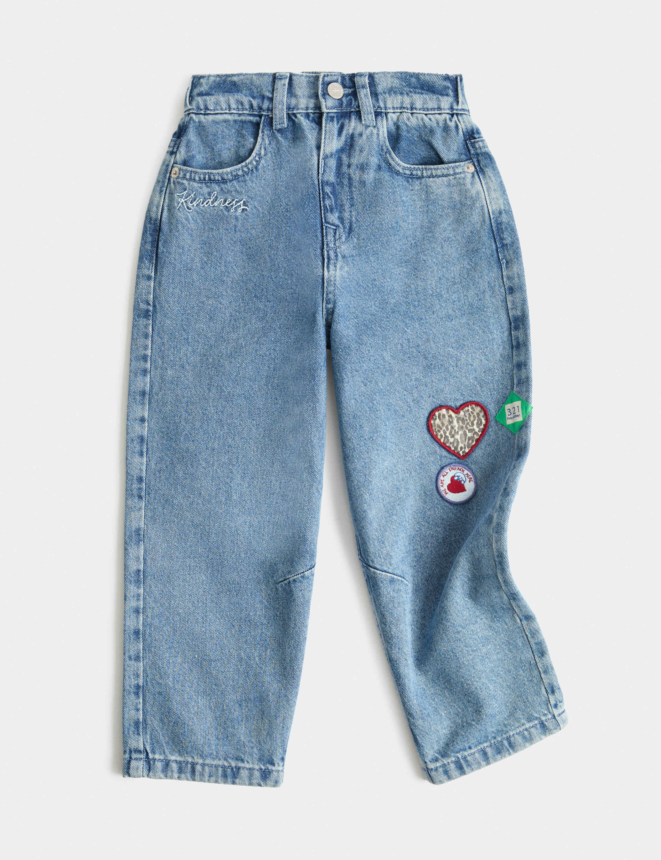 Denim Badge Barrel Leg Jeans (2-8 Yrs) 2 of 6