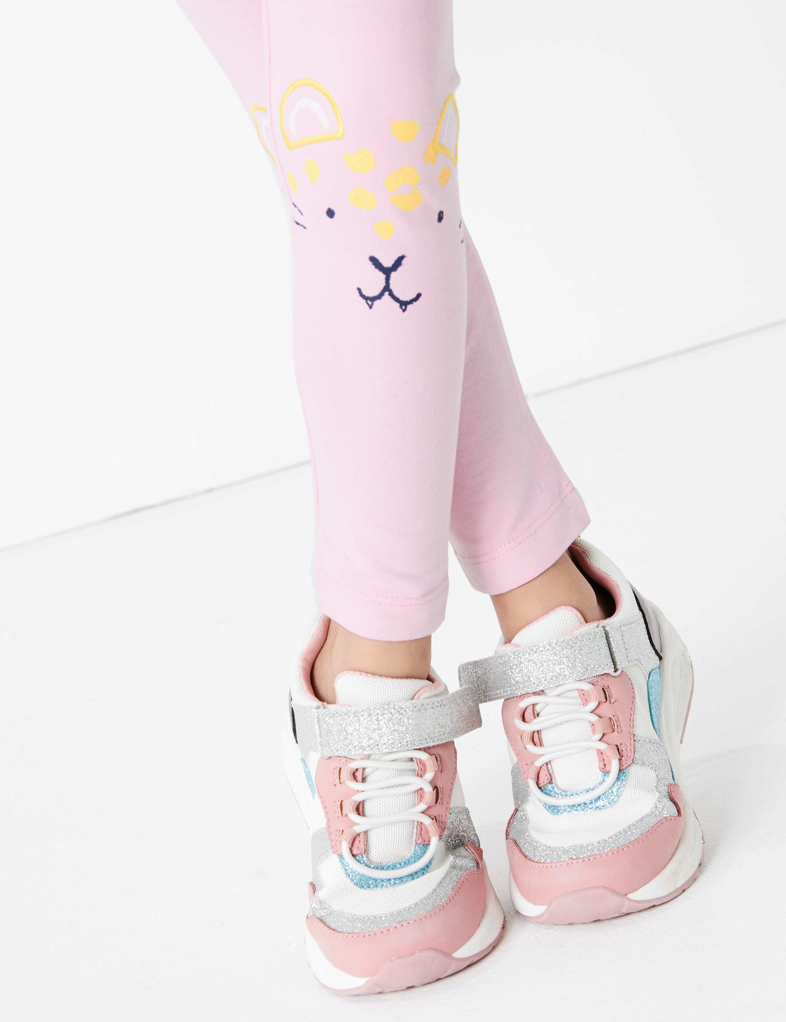 Cotton Rich Leopard Knee Leggings (2-7 Years) 3 of 5