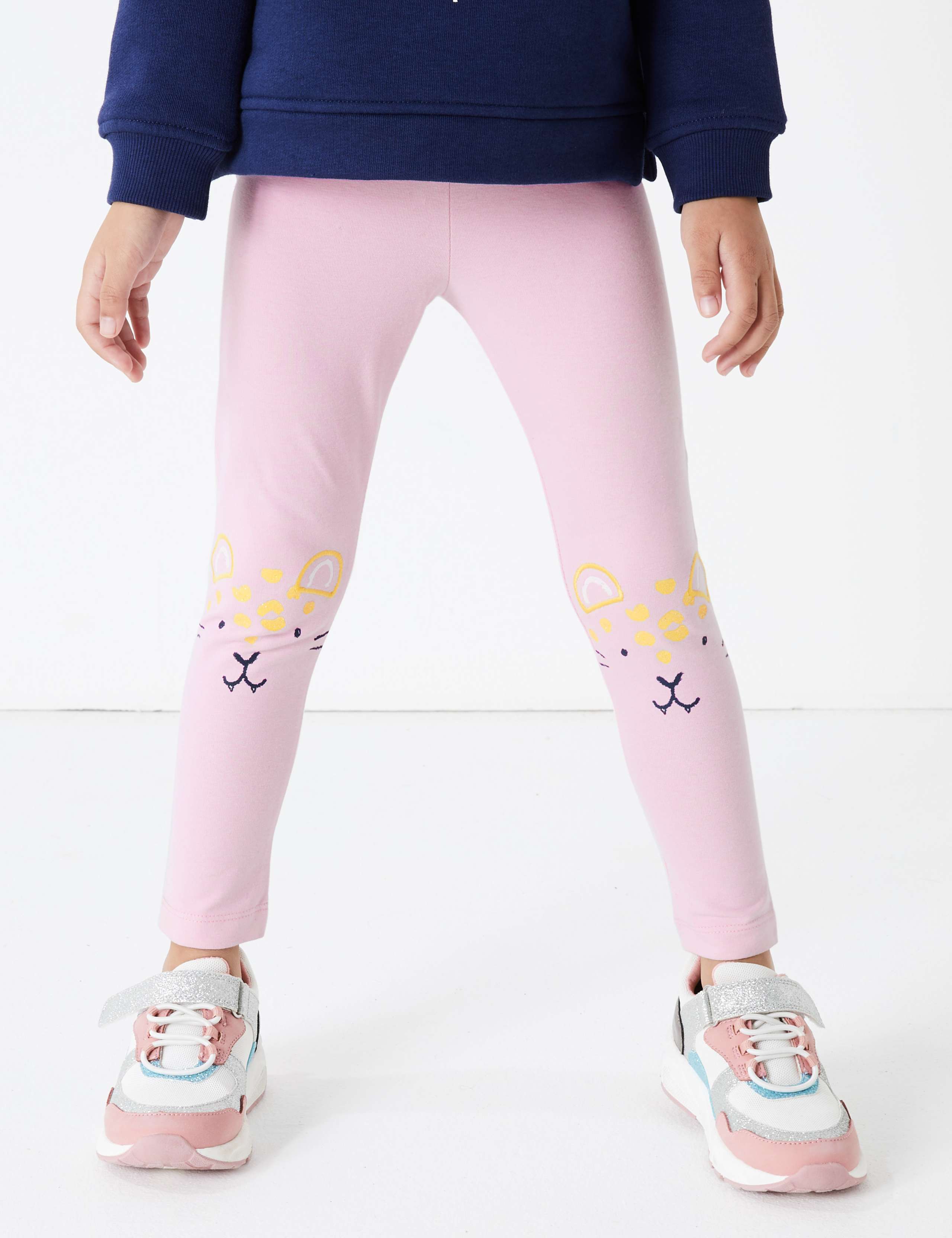 Cotton Rich Leopard Knee Leggings (2-7 Years) 4 of 5
