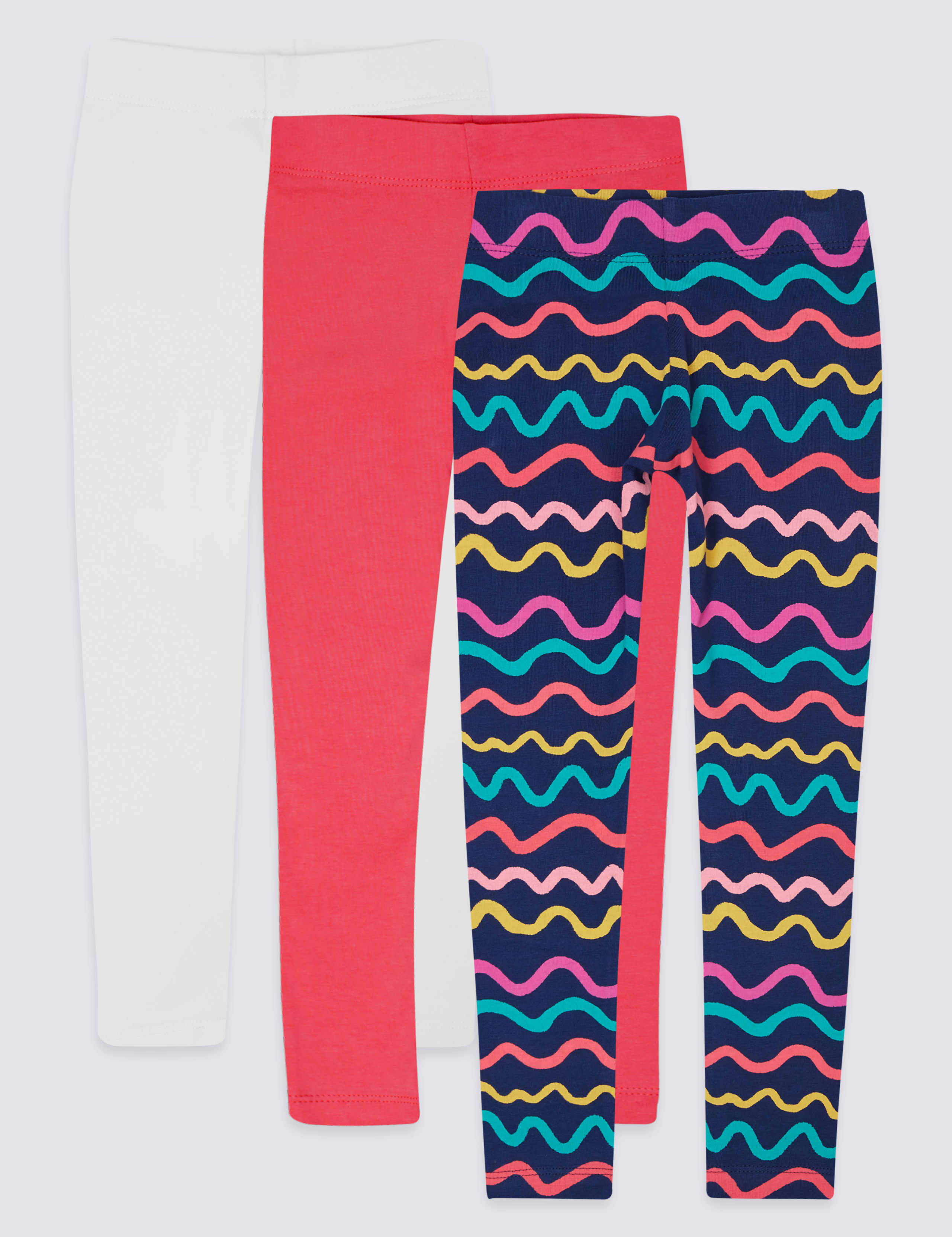 3 Pack Cotton Rich Leggings with Stretch (3 Months - 5 Years) 2 of 8