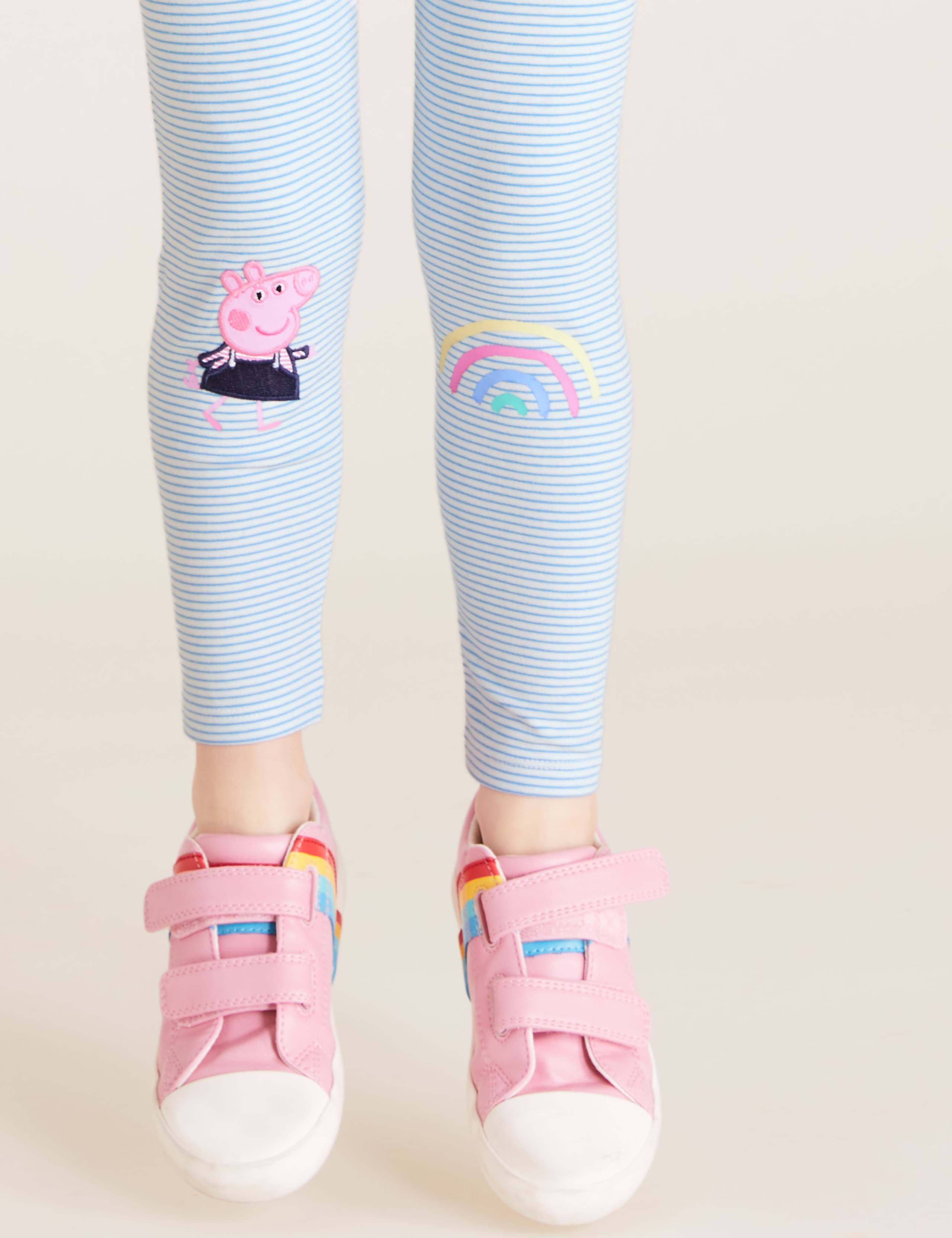 Cotton Peppa Pig™ Striped Leggings (2-7 Yrs) 3 of 6