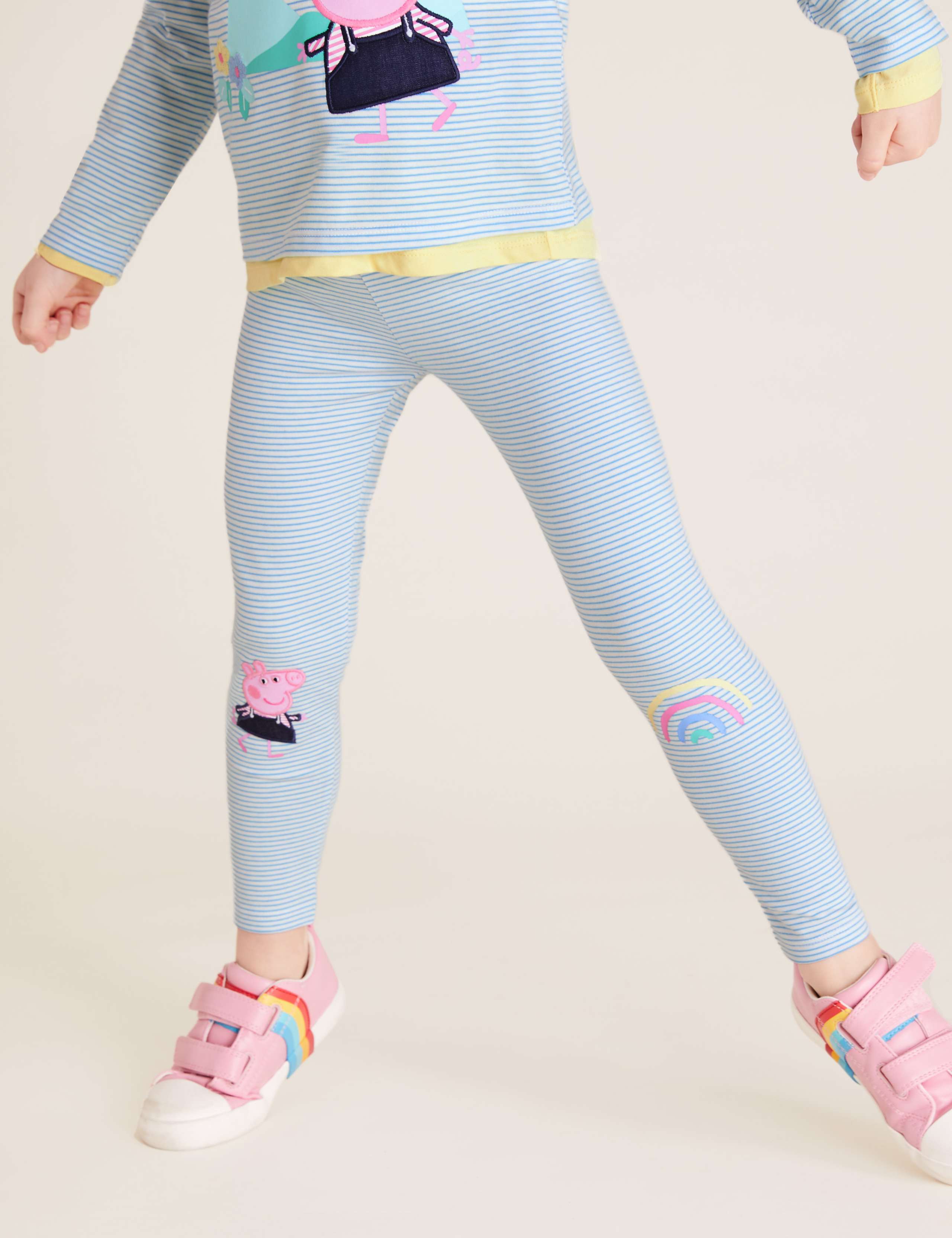 Cotton Peppa Pig™ Striped Leggings (2-7 Yrs) 4 of 6