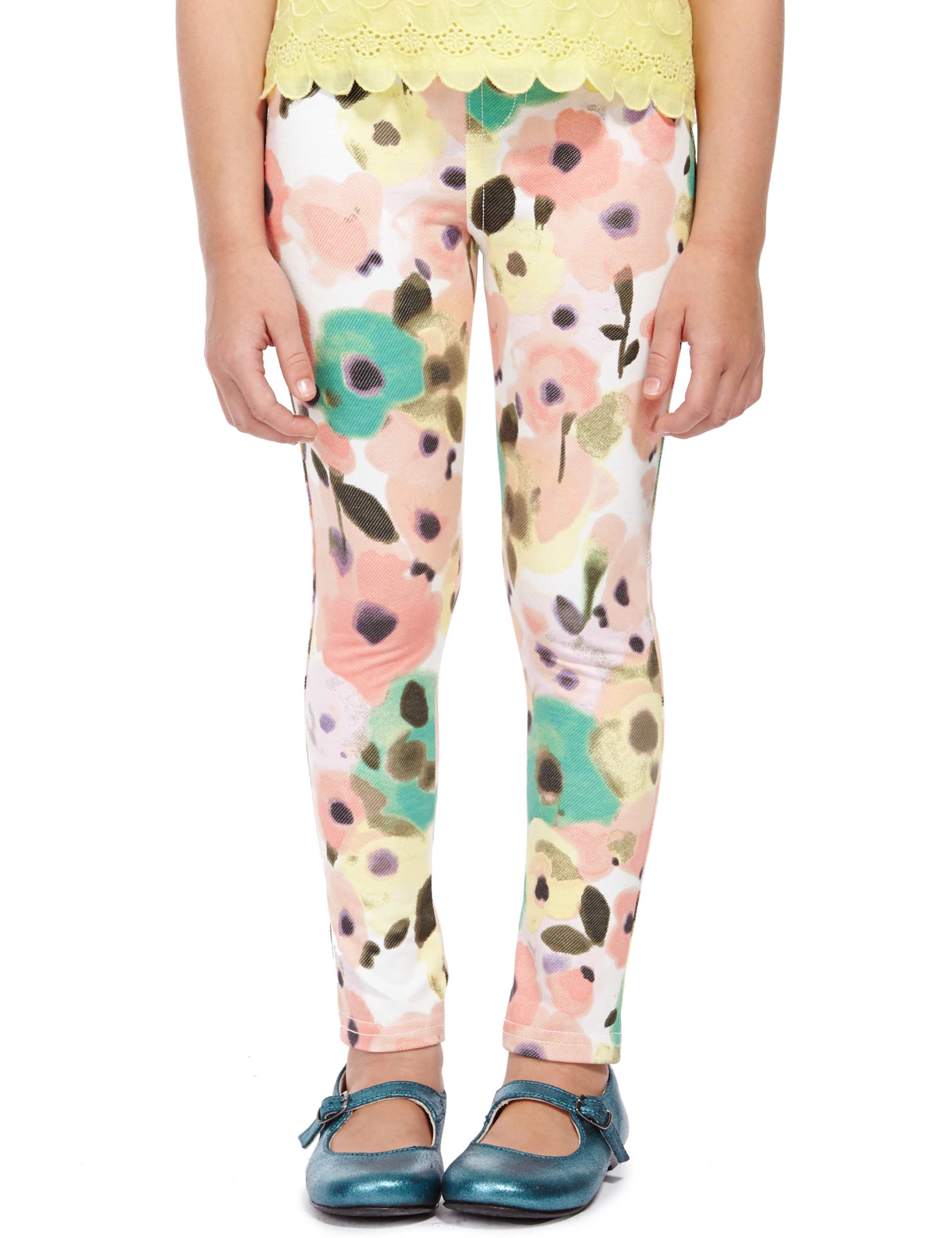 Cotton Rich Floral Jeggings with StayNEW™ (1-7 Years) 1 of 3