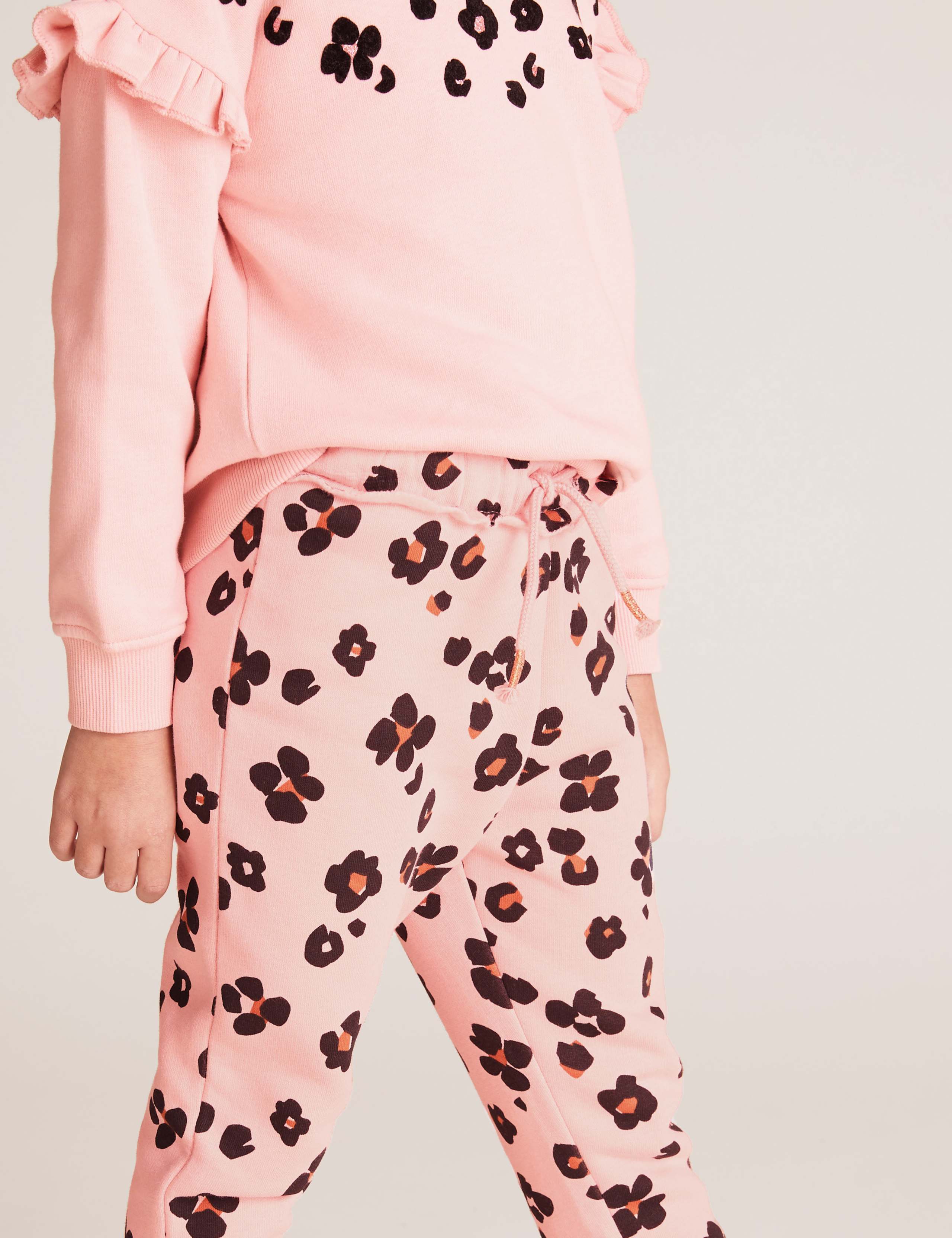 Cotton Leopard Print Joggers 3 of 5