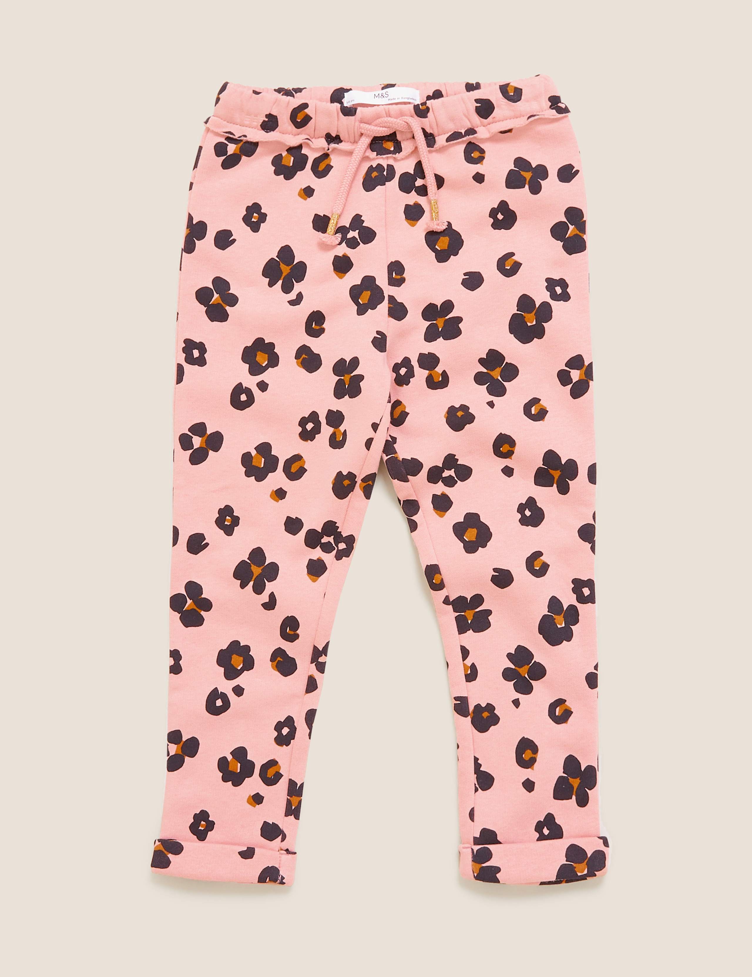 Cotton Leopard Print Joggers 2 of 5