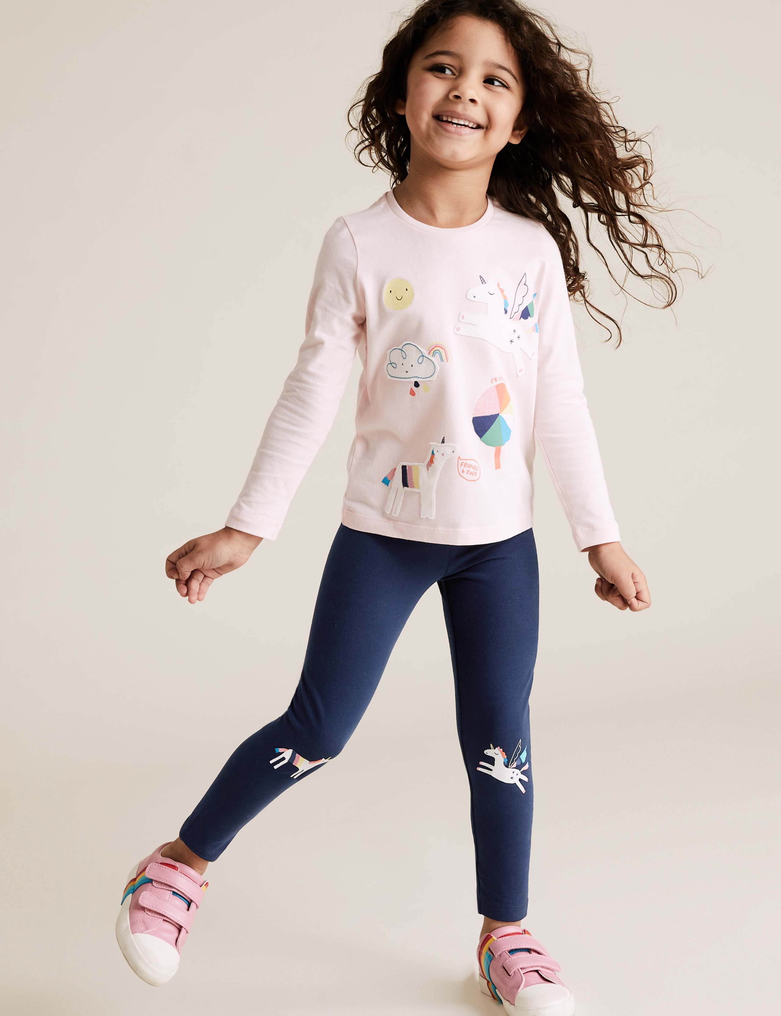 3pk Cotton Unicorn Print Leggings (2-7 Yrs) 2 of 6