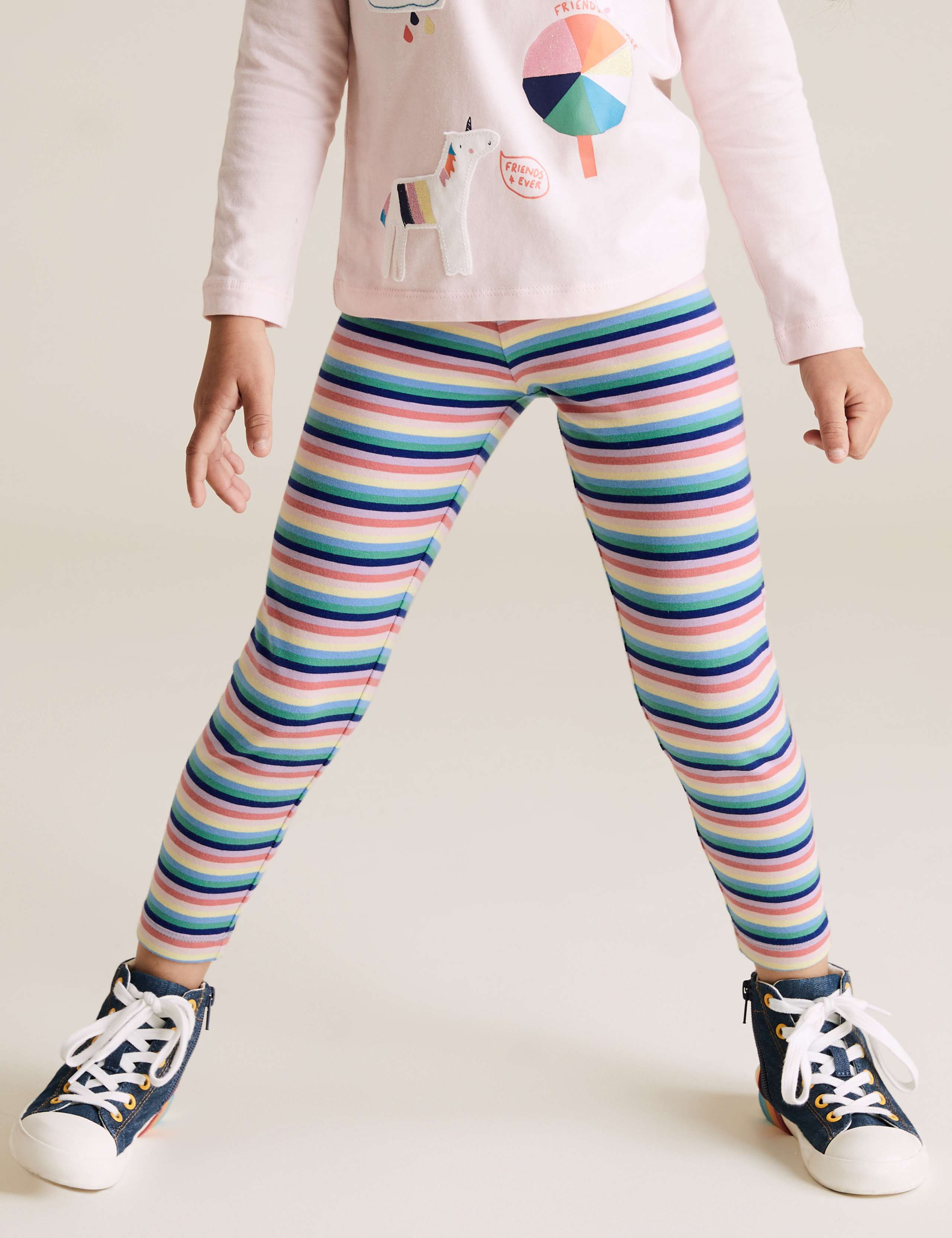 3pk Cotton Unicorn Print Leggings (2-7 Yrs) 5 of 6