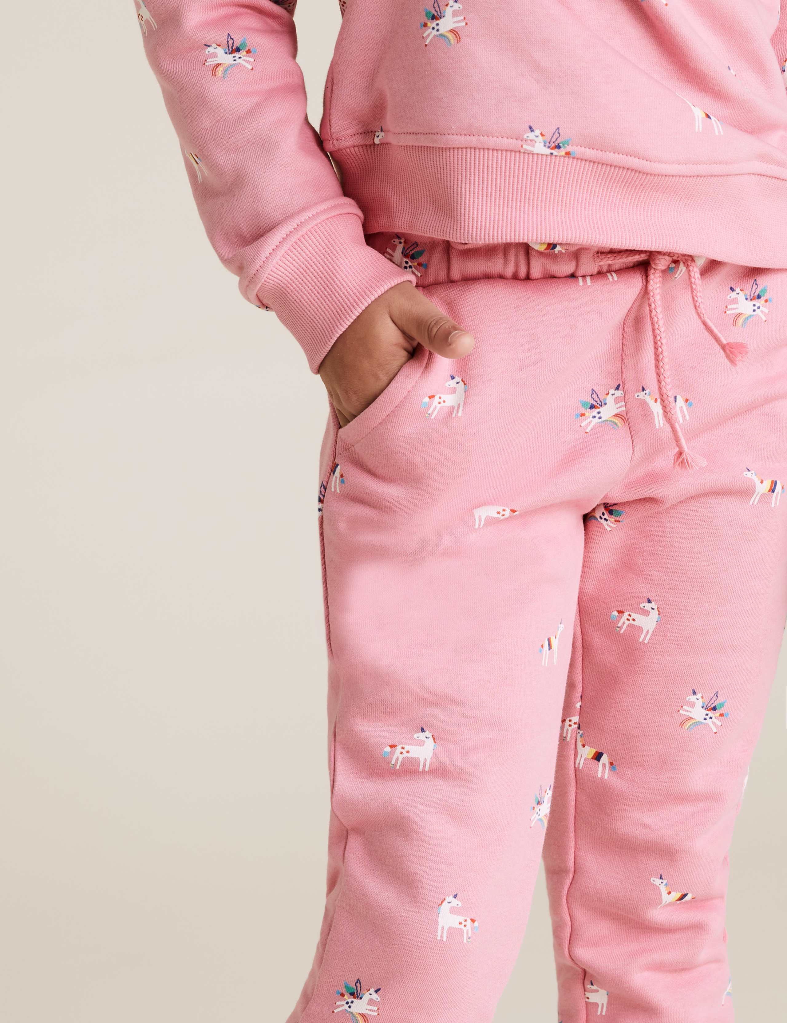Cotton Unicorn Print Joggers (2-7 Yrs) 3 of 5