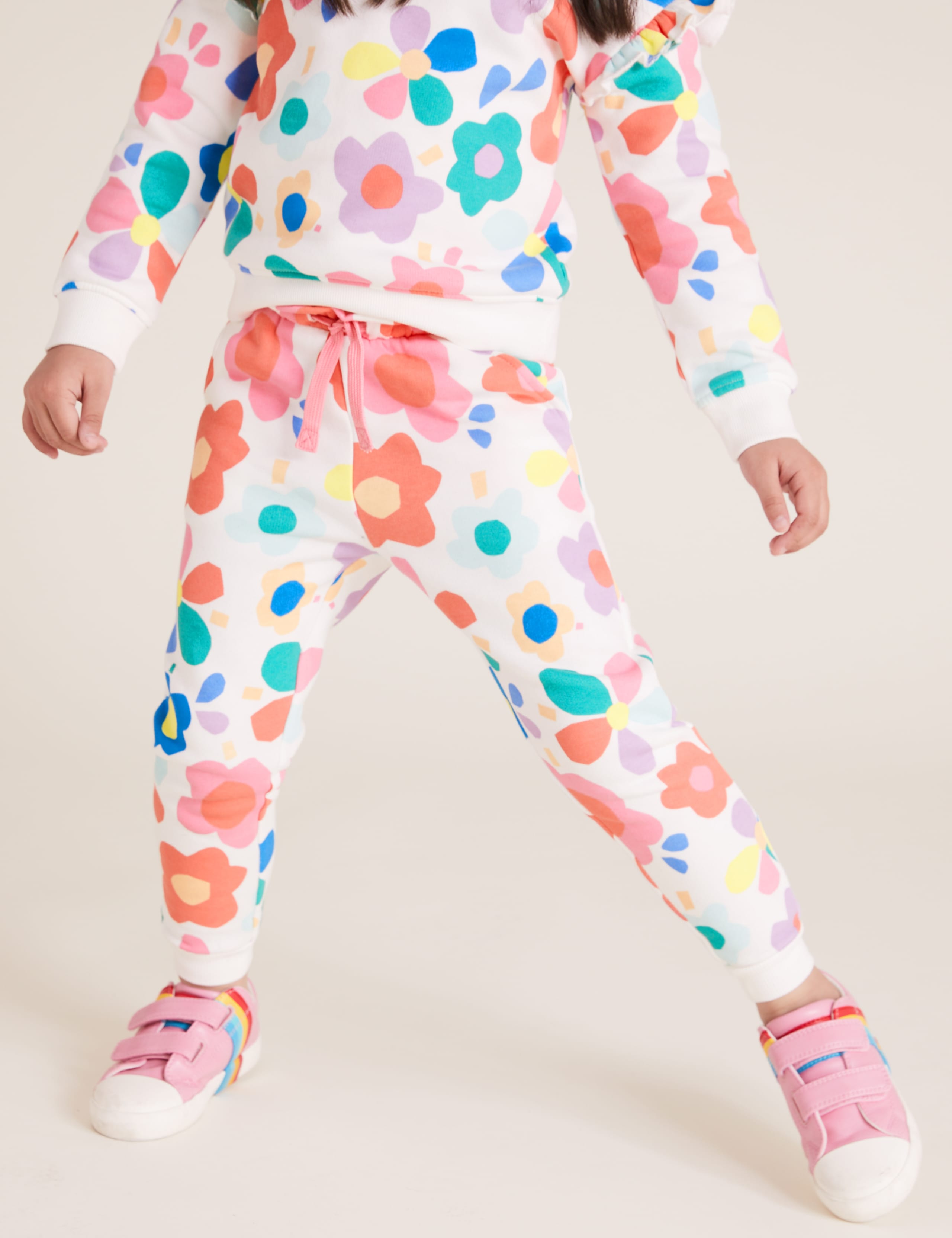 Cotton Floral Print Joggers (2-7 Yrs) 4 of 5