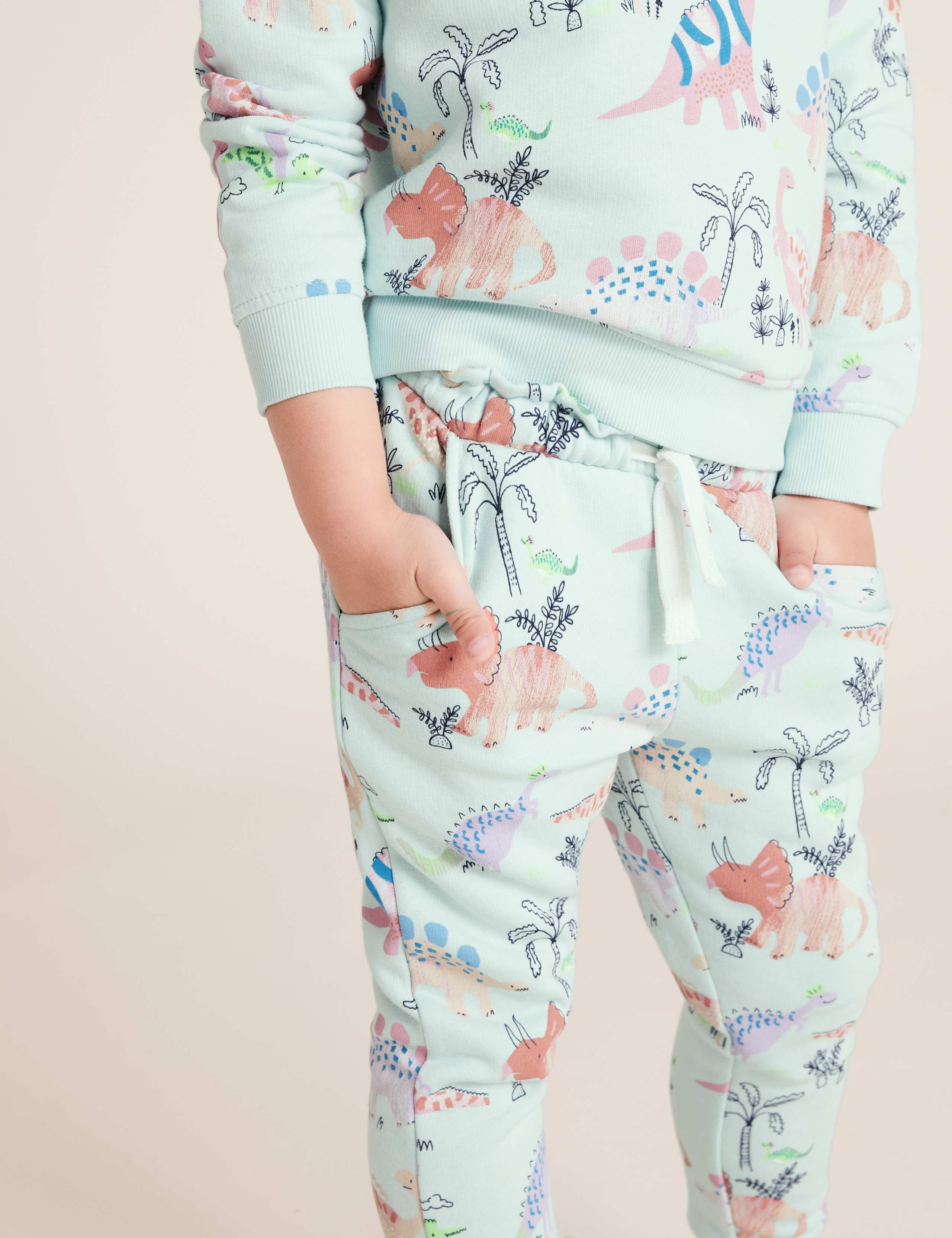 Cotton Dinosaur Print Joggers (2-7 Yrs) 3 of 5