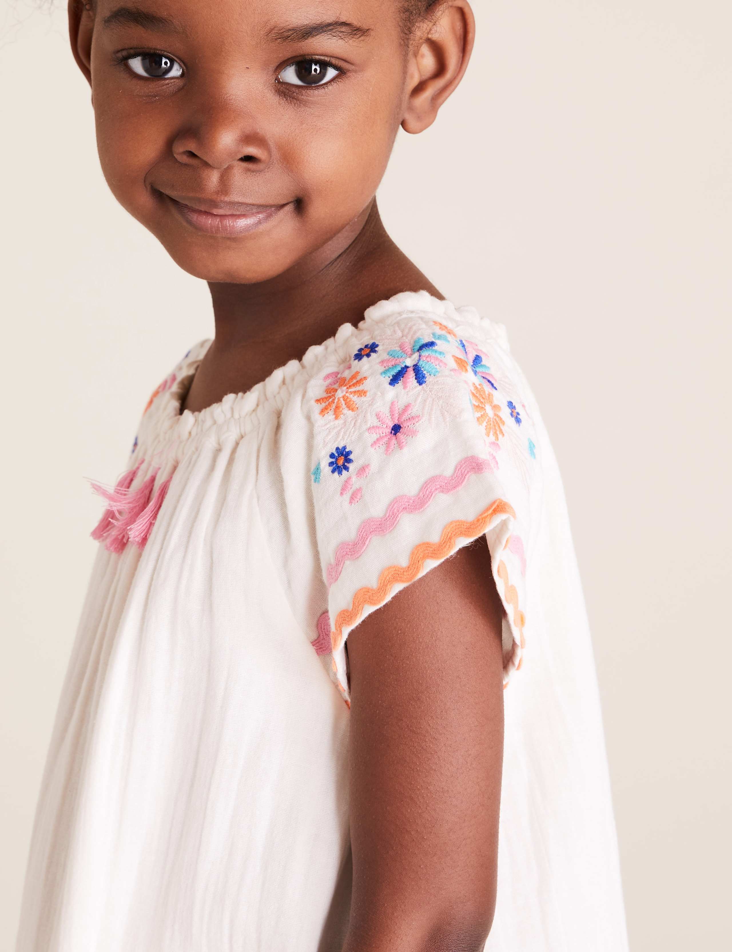 Pure Cotton Embroidered Dress (2-7 Years) 2 of 3