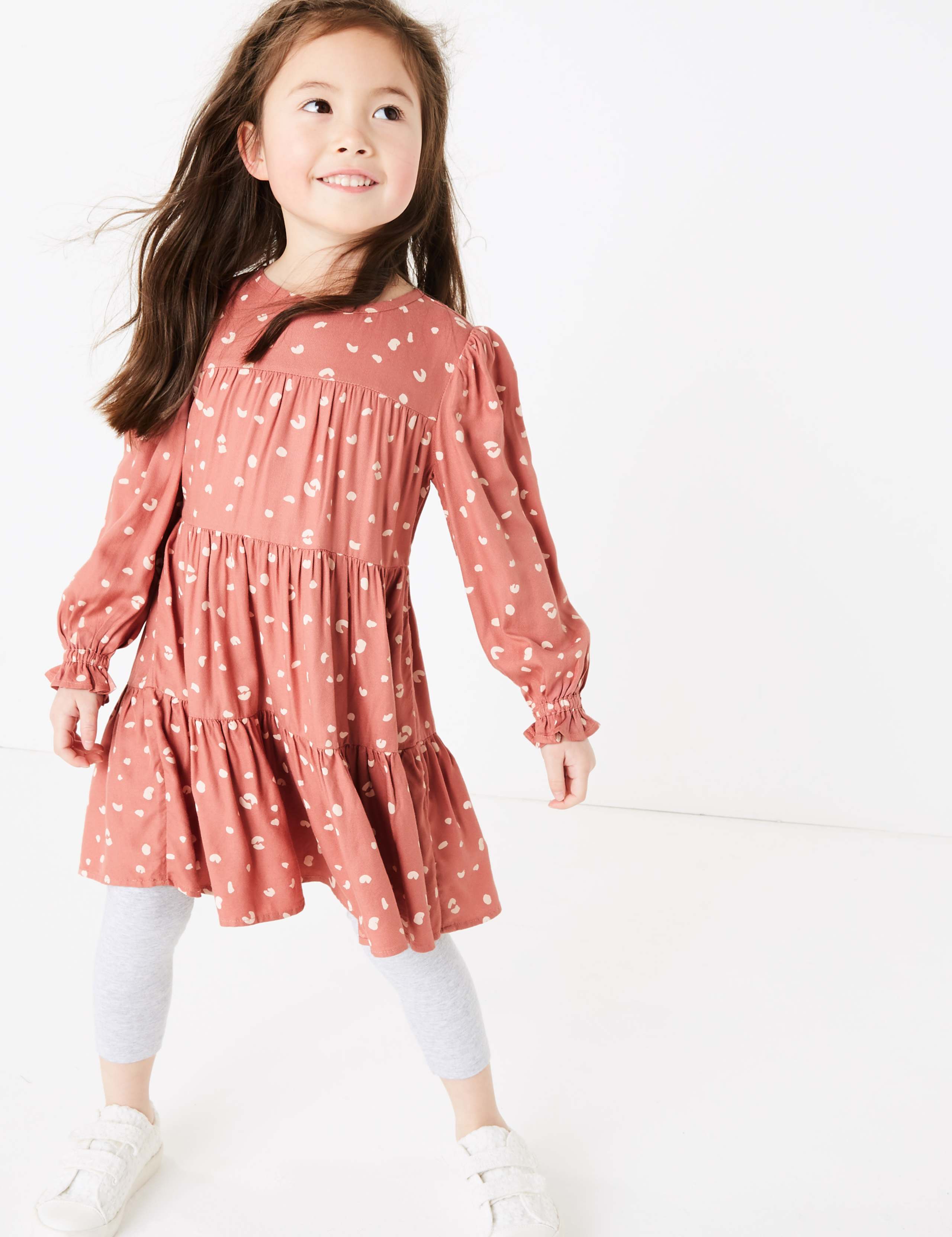 Leopard Print Tiered Dress (2-7 Years) 1 of 4