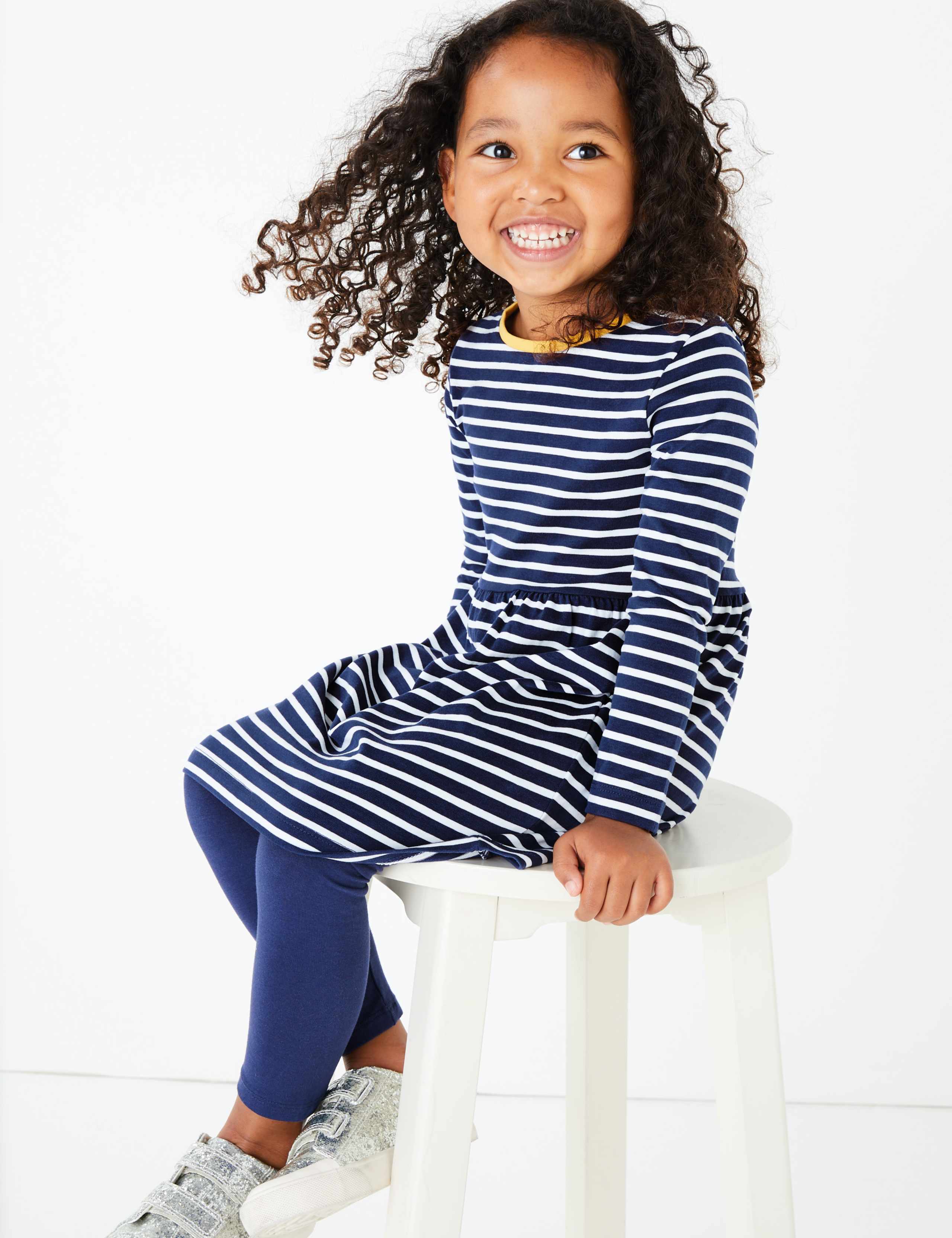 Pure Cotton Nautical Striped Dress (3 Months - 7 Years) 1 of 4