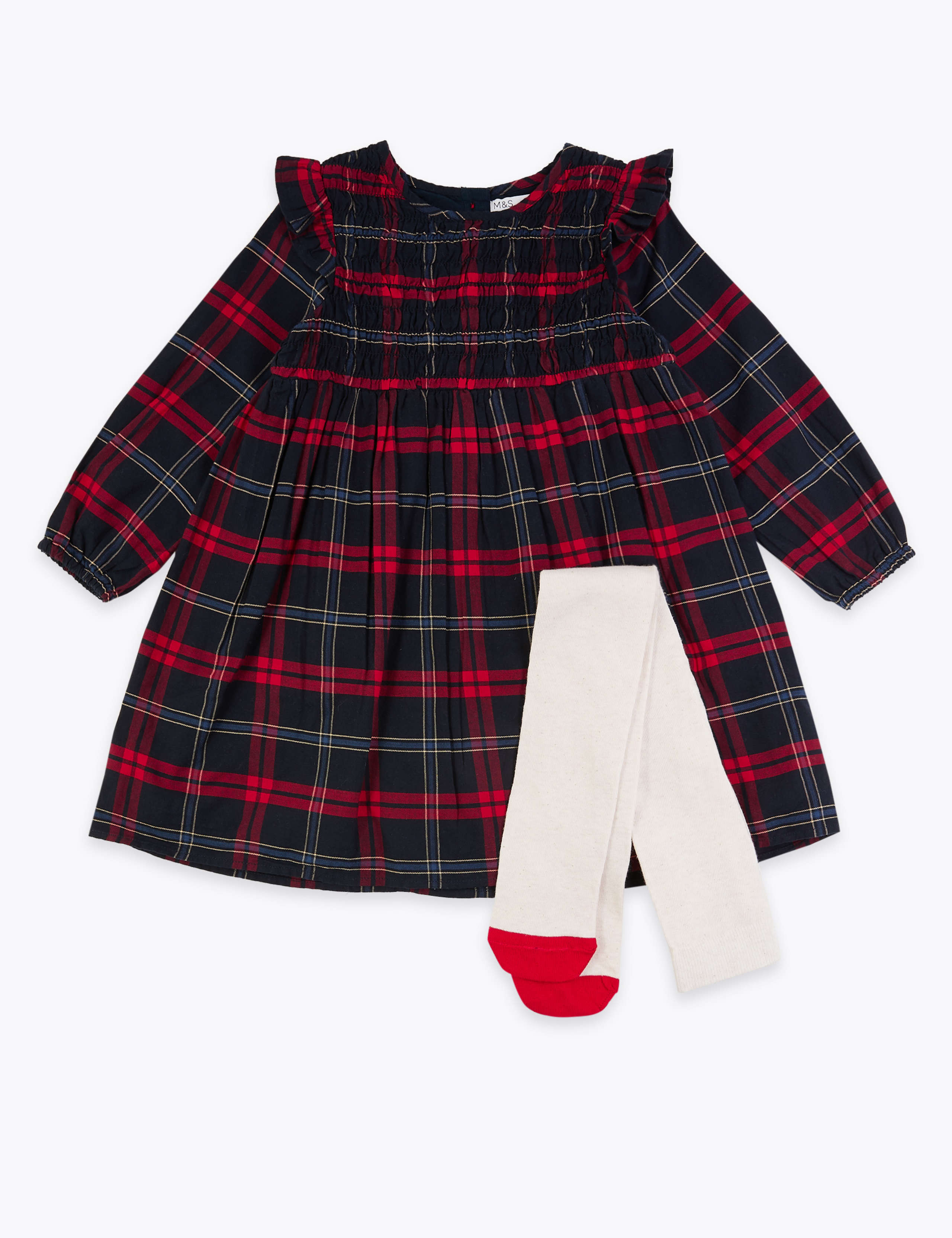 Checked Dress & TIghts Outfit (3 Mths - 7 Yrs) 2 of 4