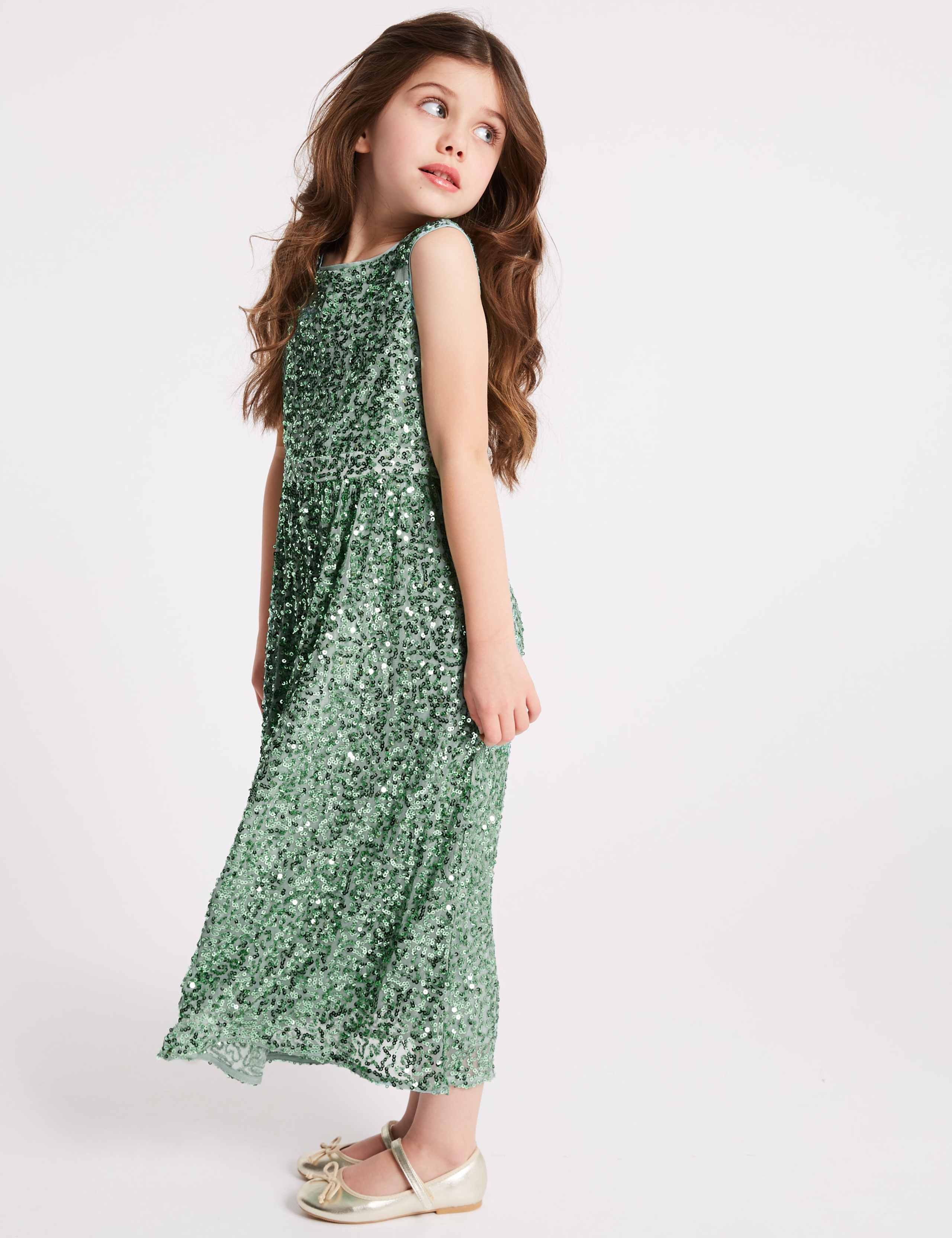 Sequin Maxi Dress (3-16 Years) 1 of 3