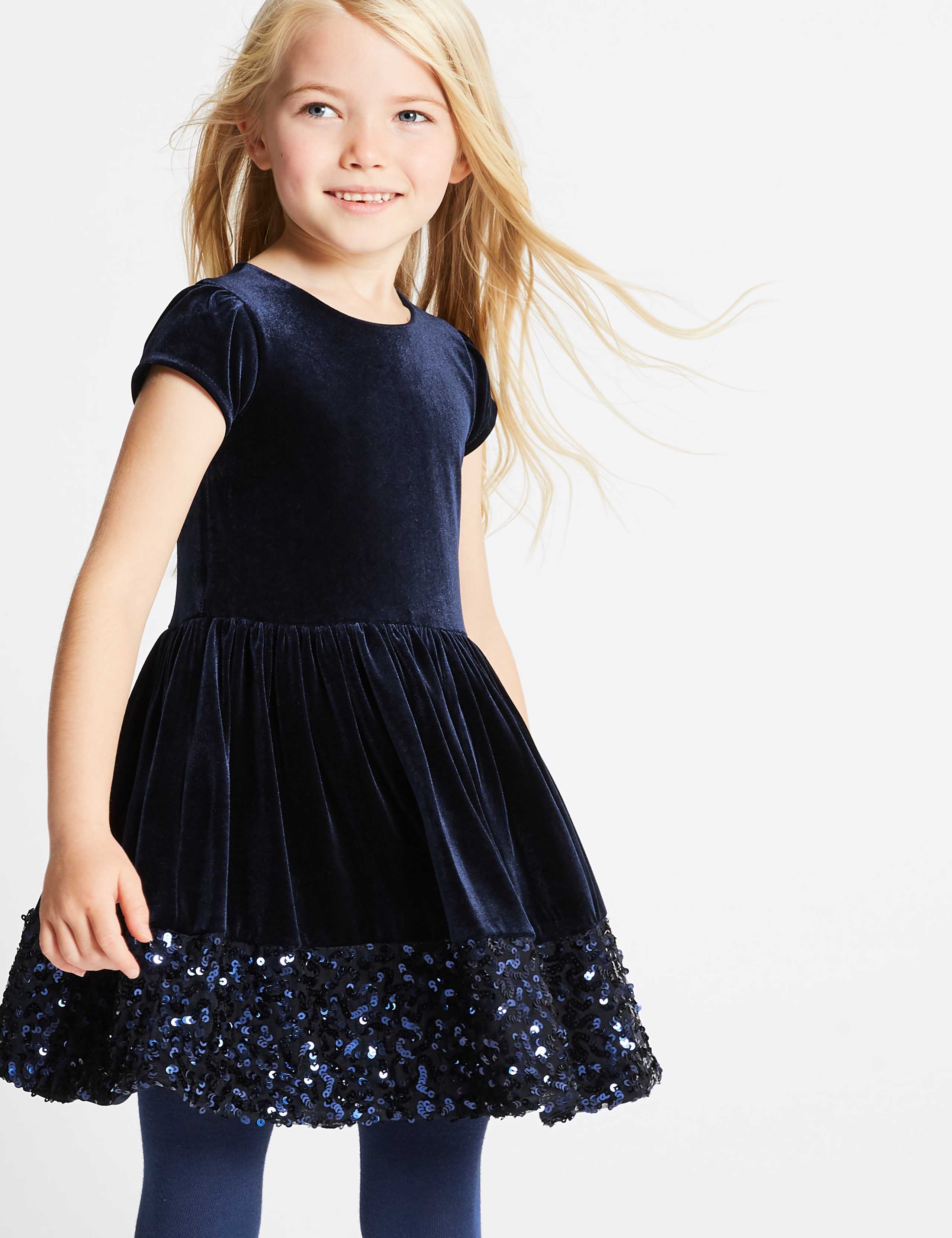 Sequin Velvet Dress (1-10 Years) 1 of 6