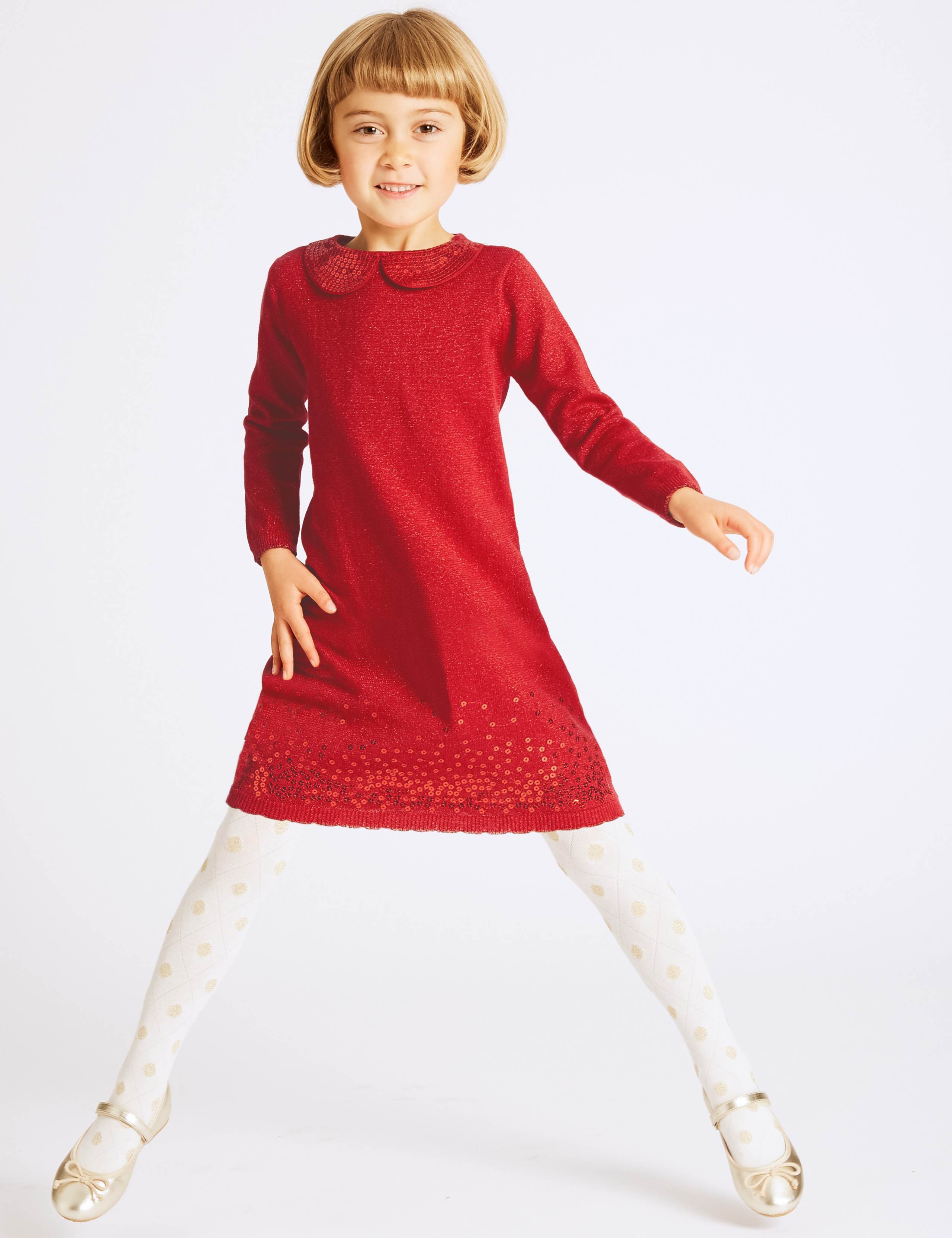 Knitted Sequin Dress (3 Months - 6 Years) 1 of 5