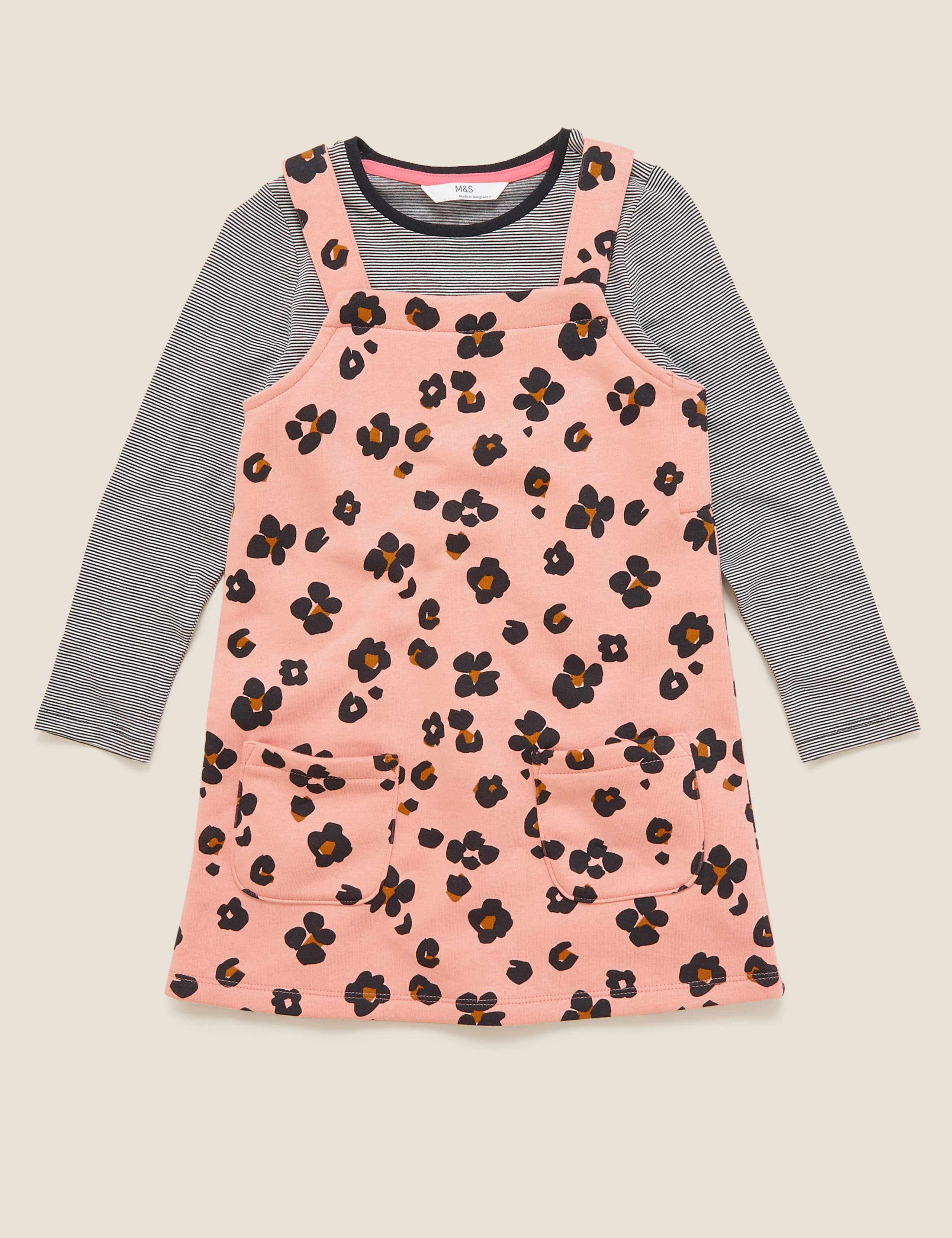 2 Piece Cotton Leopard Print Pinafore 2 of 4