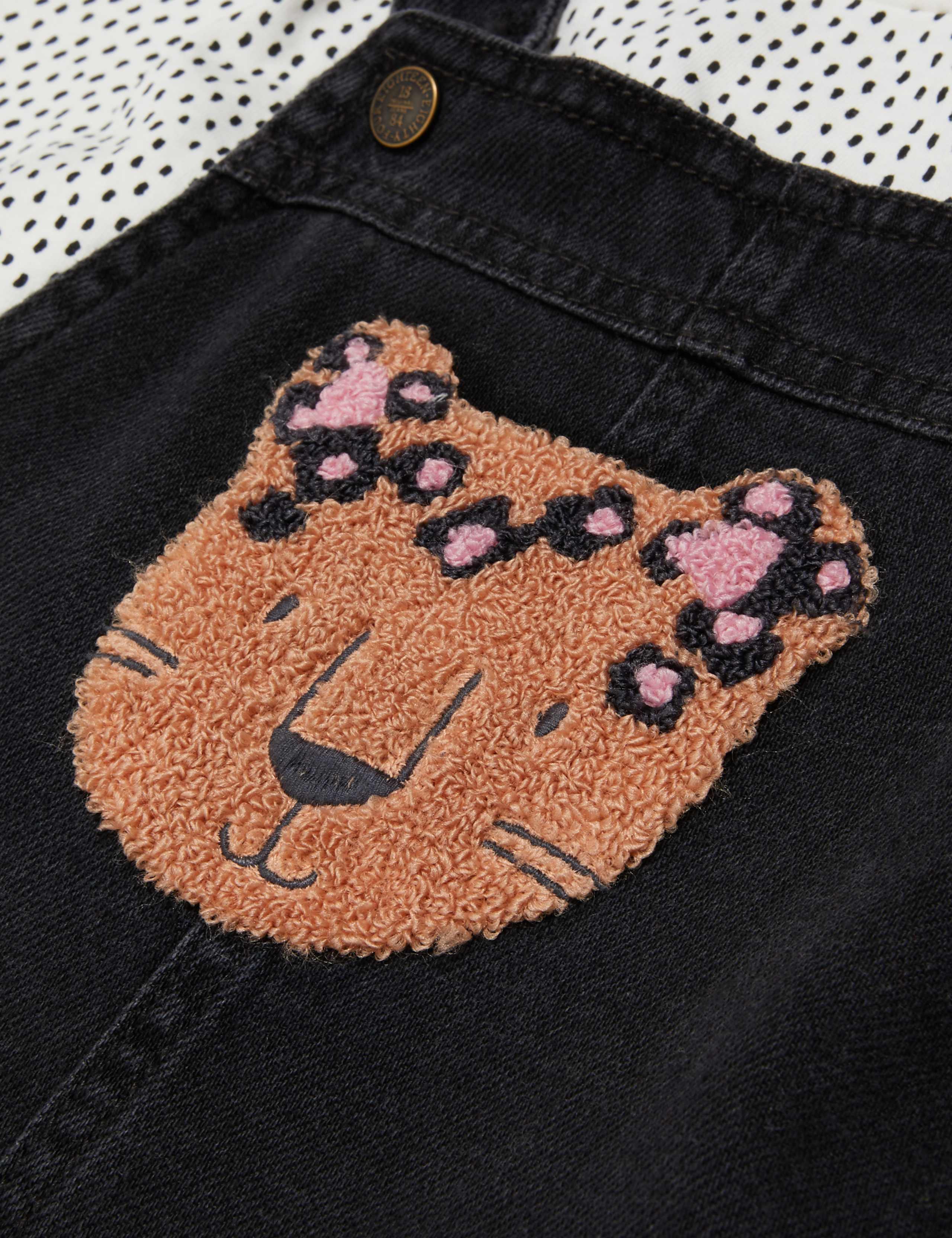 2pc Cotton Leopard Boucle Pinafore Outfit (2-7 Yrs) 5 of 5