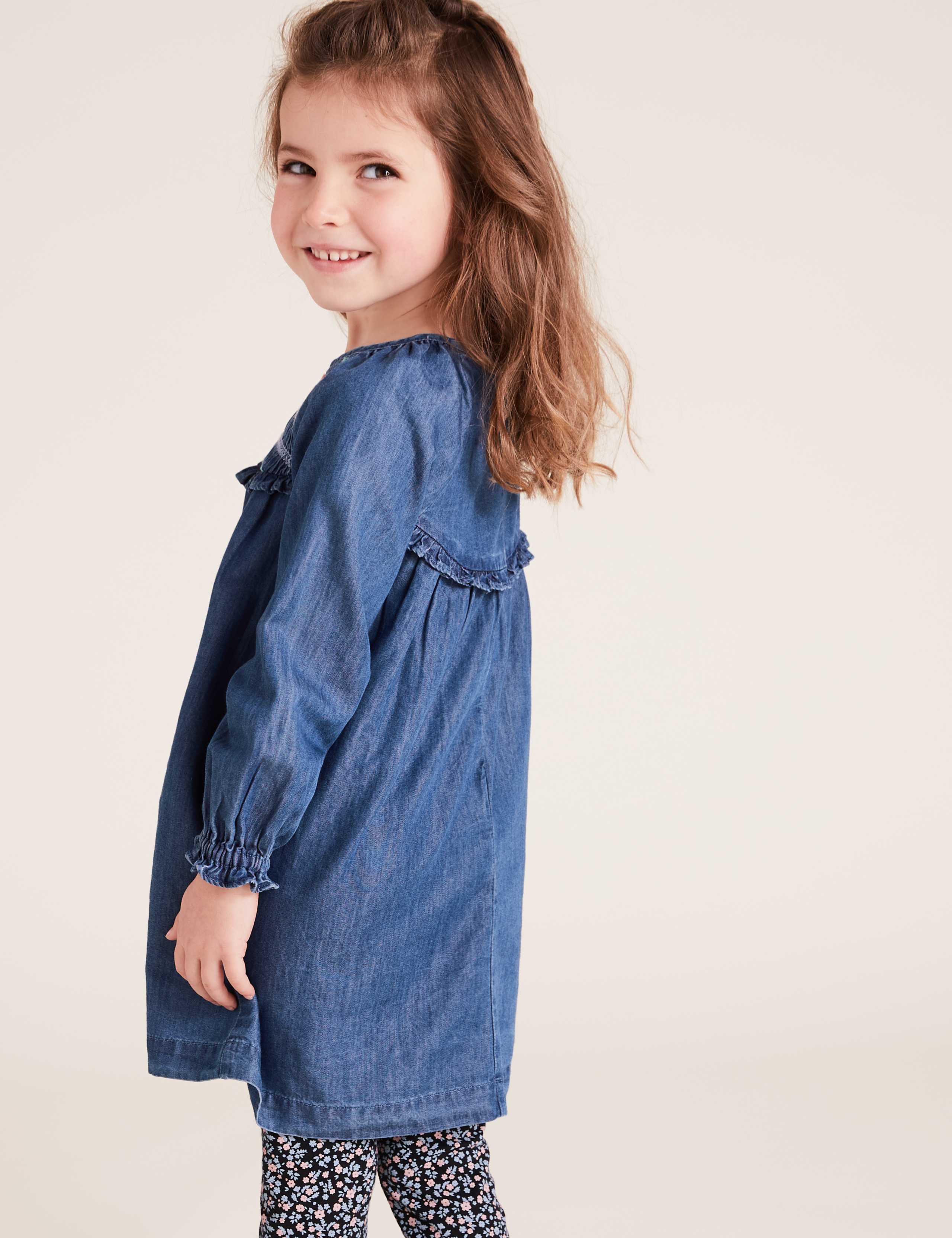 Denim Smocked Dress 4 of 4